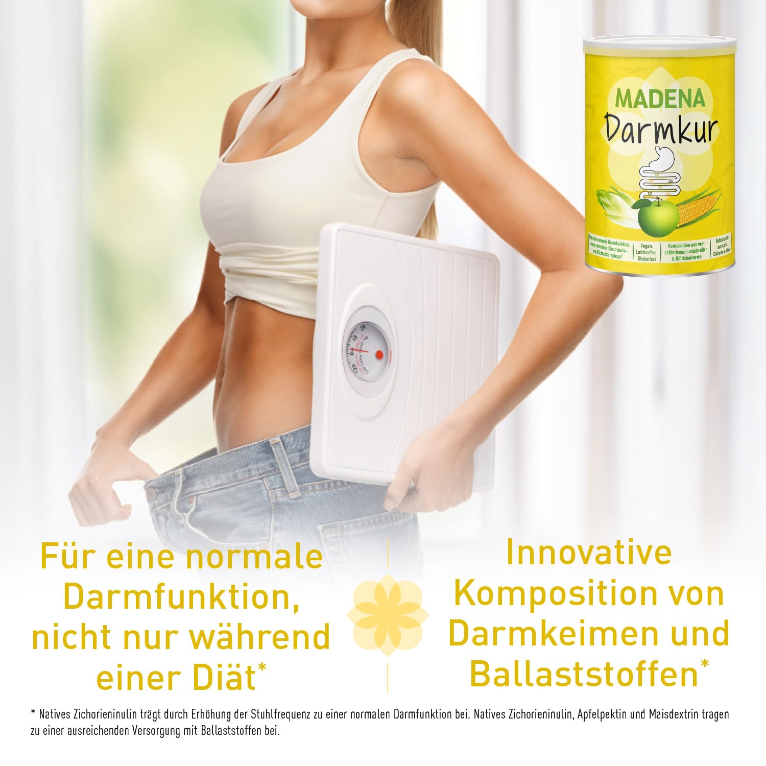 MADENA Darmkur, Inulin, Apfelpektin, resistente Stärke, Bifidobacterium breve, Bif. lactis, Lactobacillus casei, Lactobacillus gasseri, Lactobacillus plantarum, Lactobacillus rhamnosus