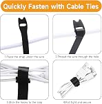 Ceecysaa 120Pcs Reusable Cable Ties with Hook and Loop, Multi-Purpose Cable Straps Wire Ties Cable Management, 5.9 inches Adjustable Cord Organizer Ties for Organizing PC, Compute, Electronics, Black