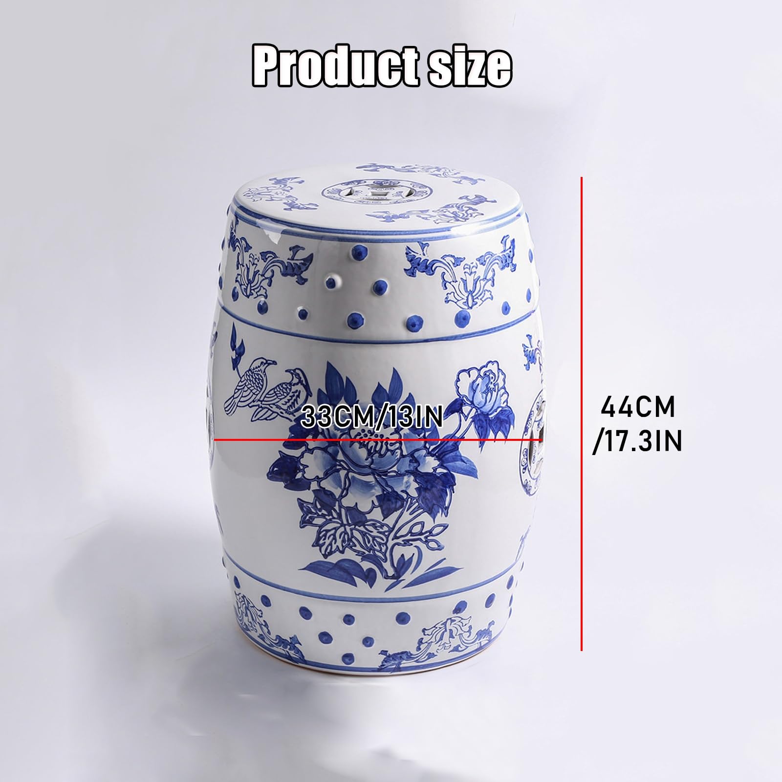 Ceramiczny stołek ogrodowy z pustą konstrukcją do wnętrz i na zewnątrz pomieszczeń mieszkalnych