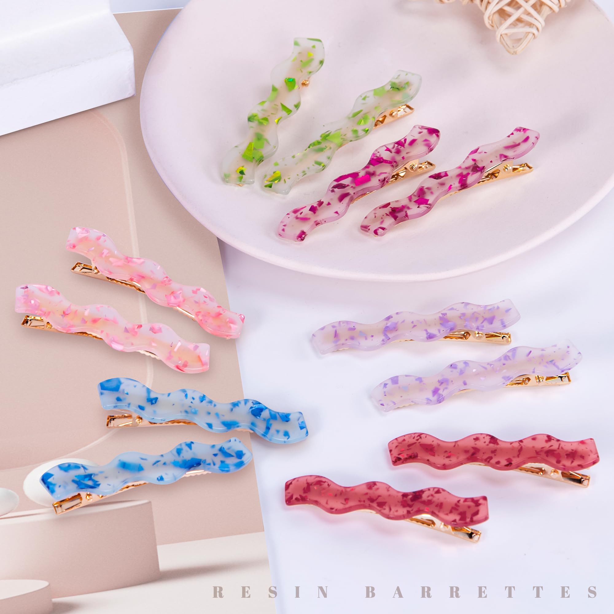 Amazon.com : Cptots 12 PCS Acrylic Resin Alligator Barrettes For