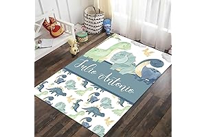 TNYKER Personalized Dinosaur Toddler Baby Rug