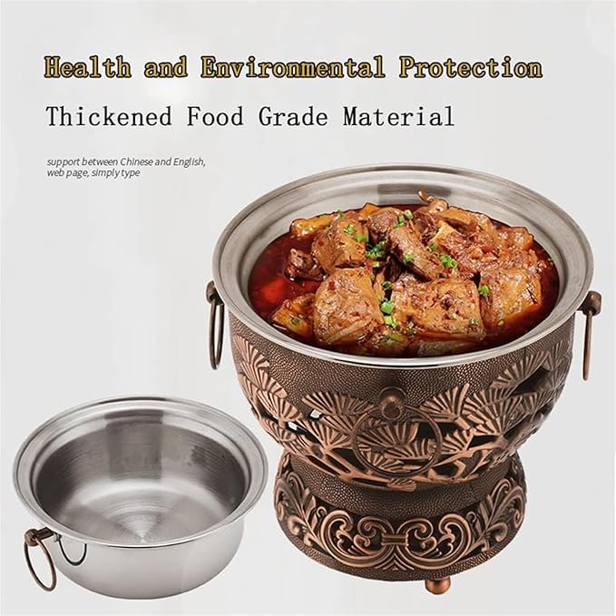 Olla china tradicional para fondue exterior de aleación de aluminio miniatura 5