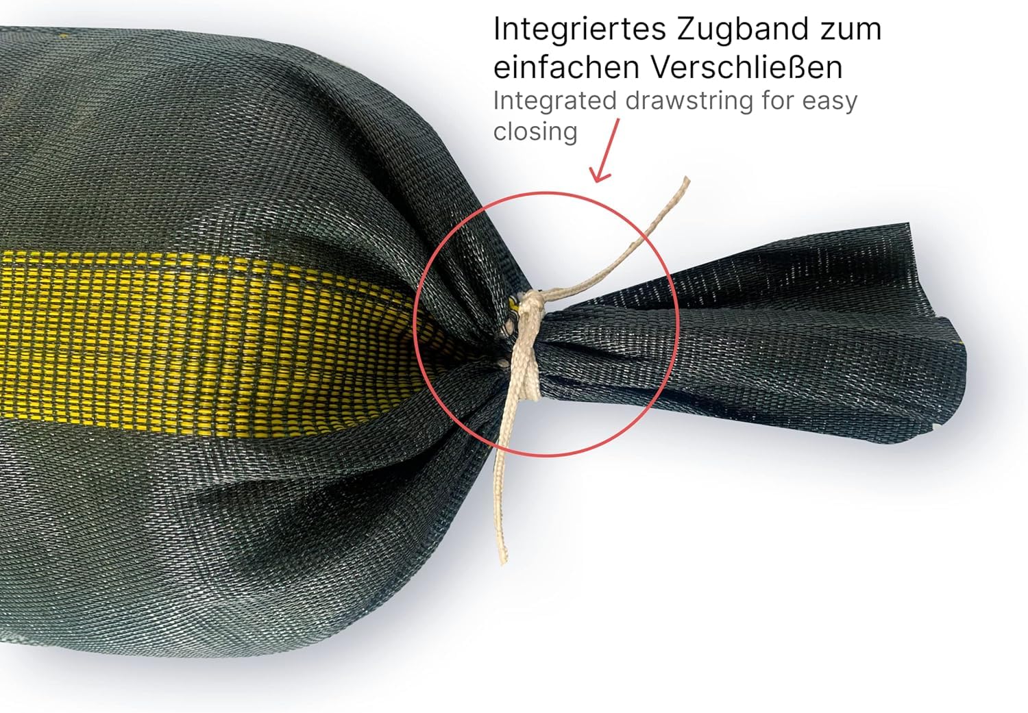 PREMIUM 10 Stück Sandsäcke zum befüllen, geeignet für Hochwasserschutz 25x100cm mit Zugband, Tragegriff und 2x Tragelaschen, Silosandsäcke, Silosack, Sandsack mit UV-stabilem Monofilgewebe