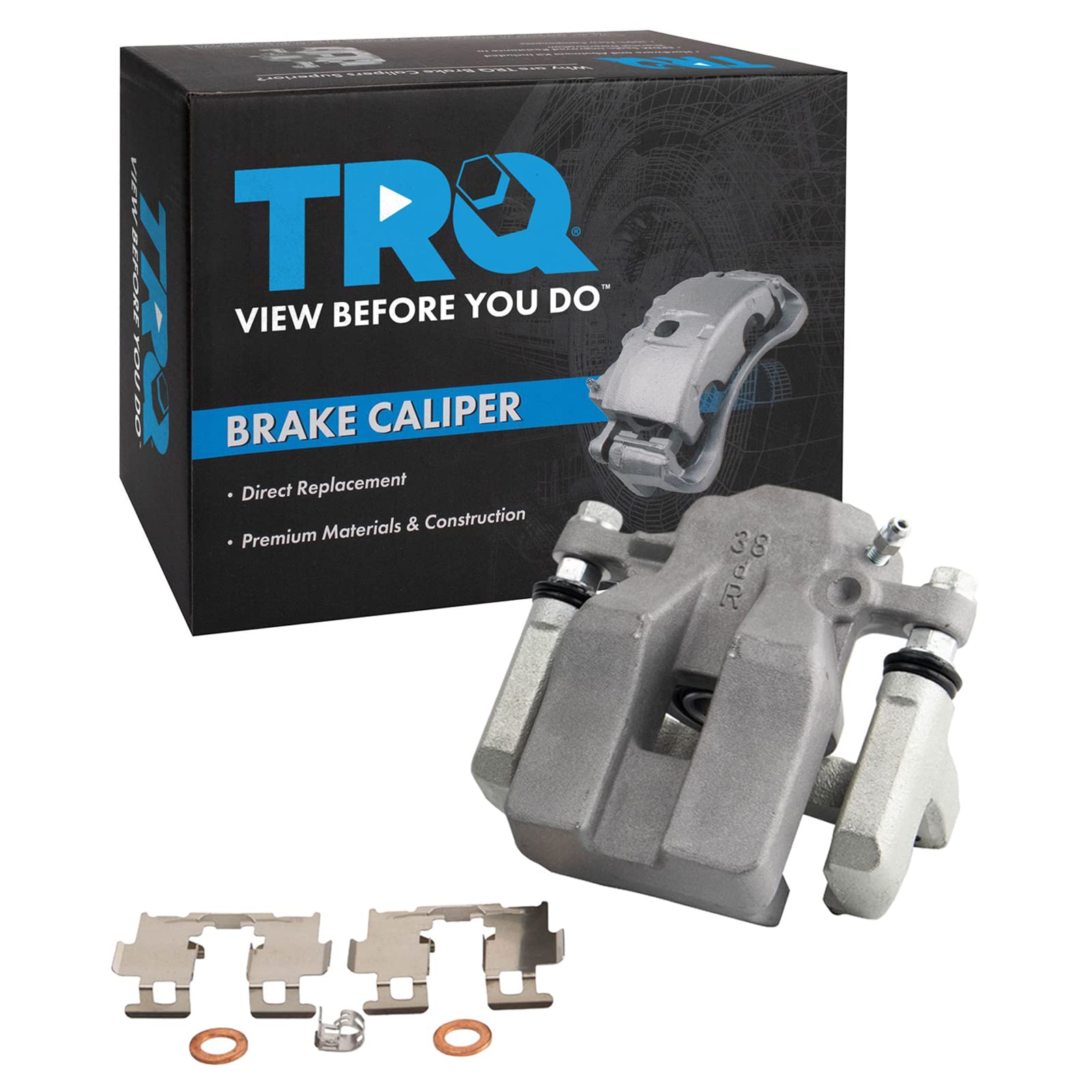 TRQ Rear Right Brake Caliper w/Bracket Passenger Side