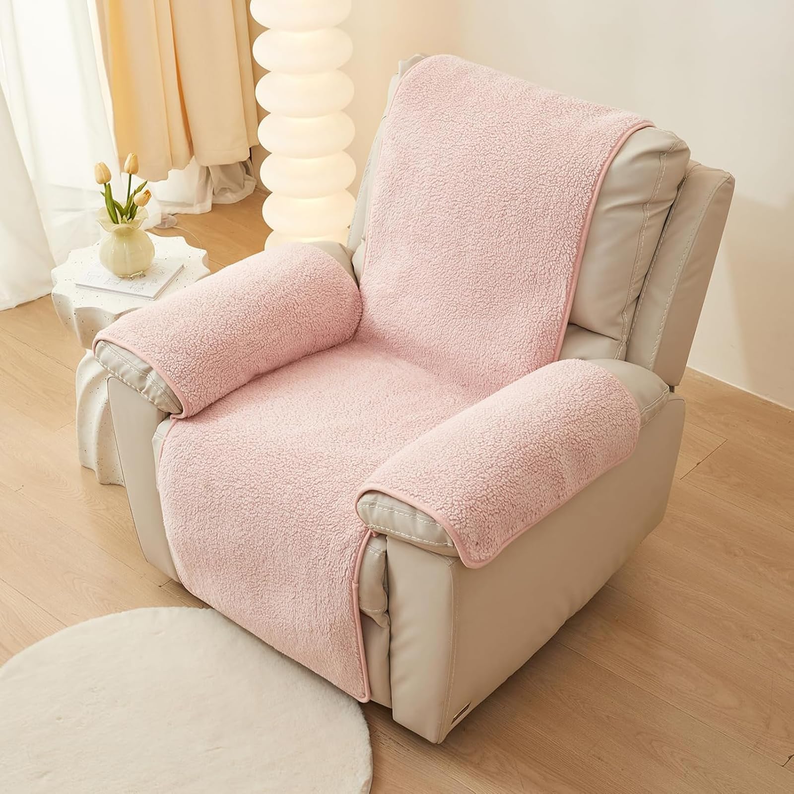 Funda Sillón Reclinable 1 Plaza Relax, Funda para Butaca Relax Reclinable, Fundas Sofá Ajustables Gatos, Protector De Muebles De Sala (Gris Claro,56X207cm (22x82 Pulgadas))