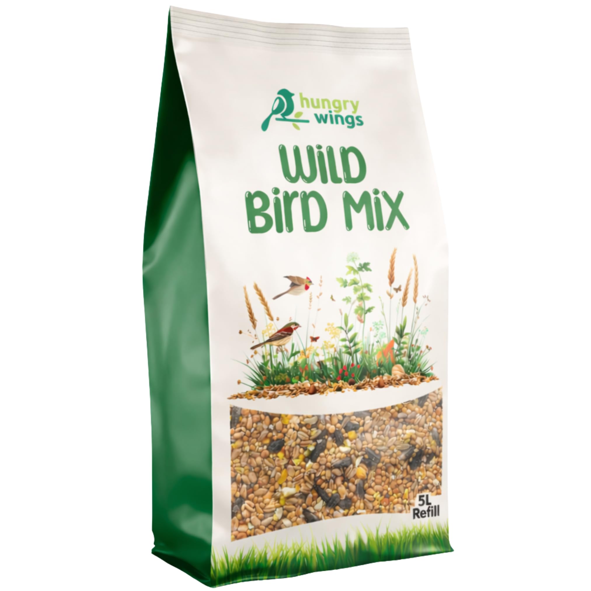 Premium Wild Bird Seed Food 5L Refill, (5L Bag, Wild Bird Mix)