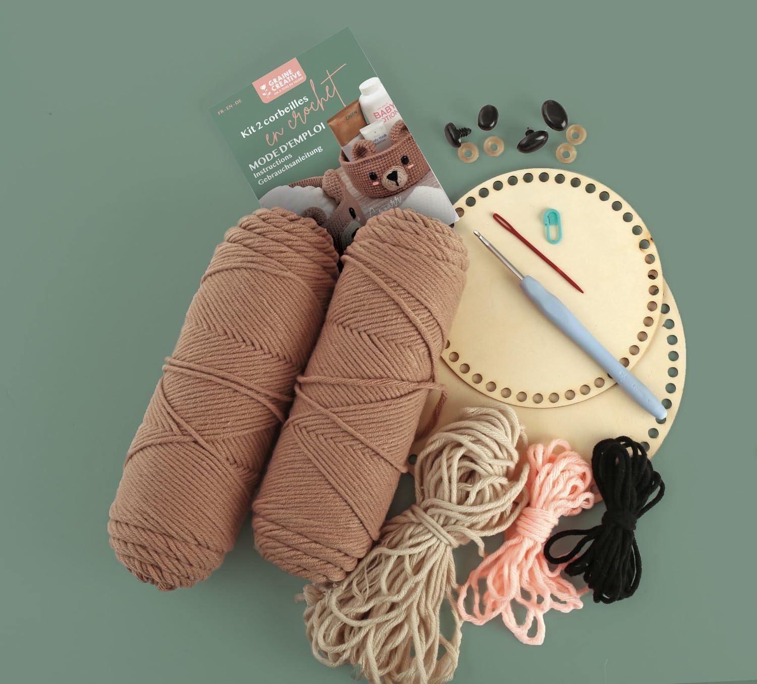 Kit de gancho – Cestas de osito – Ø 15 y 20 cm – 2 piezas