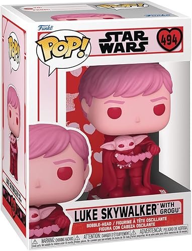 Miniatura 3 de POP Star Wars: Valentines - Luke Skywalker & Grogu Funko Pop! Figura de vinilo (paquete con funda protectora compatible con caja pop), multicolor,