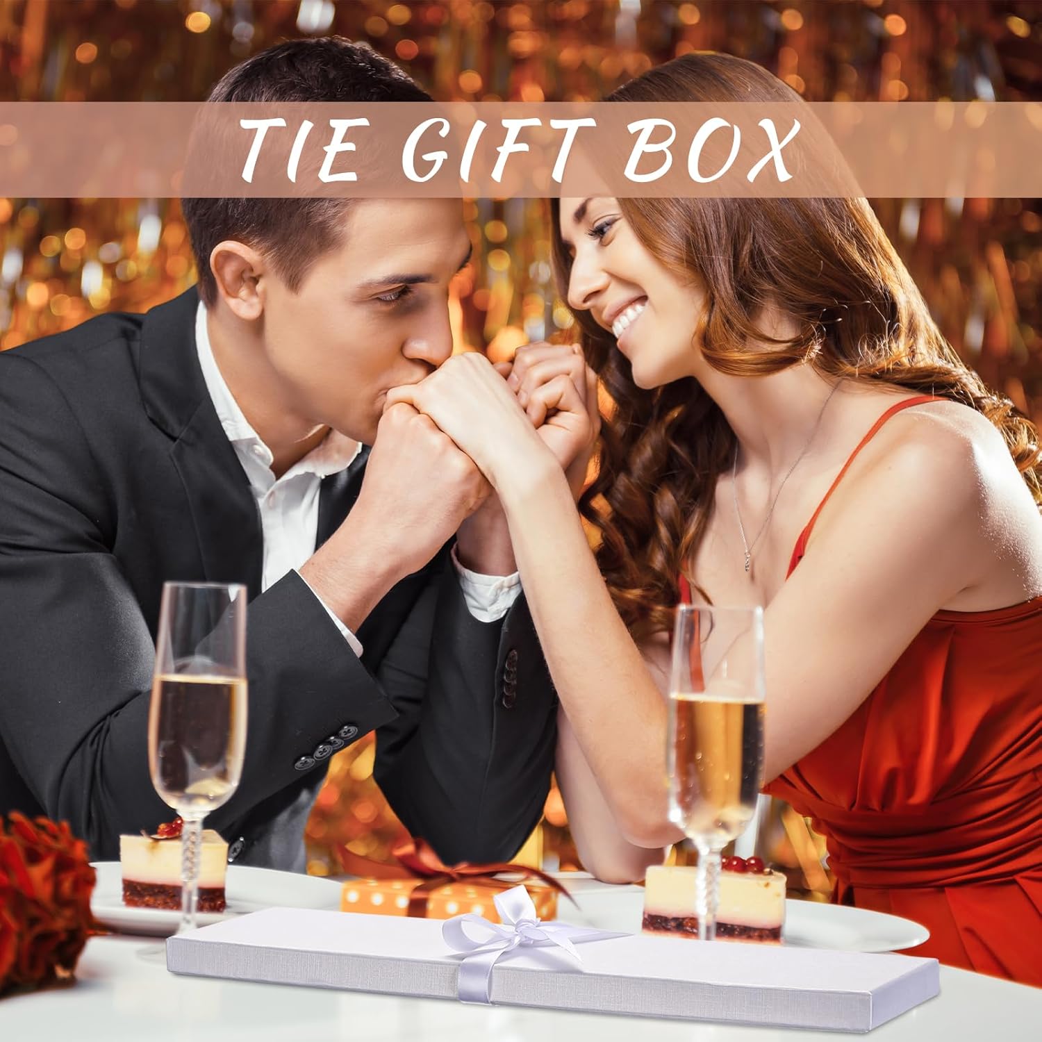 Shinylin 21 Pcs Gift Wrap Tie Boxes Valentines Men Women Sock Scarves Gifts Boxes with Lids 14 x 4.3 x 0.75'' Bulk Cardboard Paper Gift Box for Valentines Birthday Wedding Engagement (White)