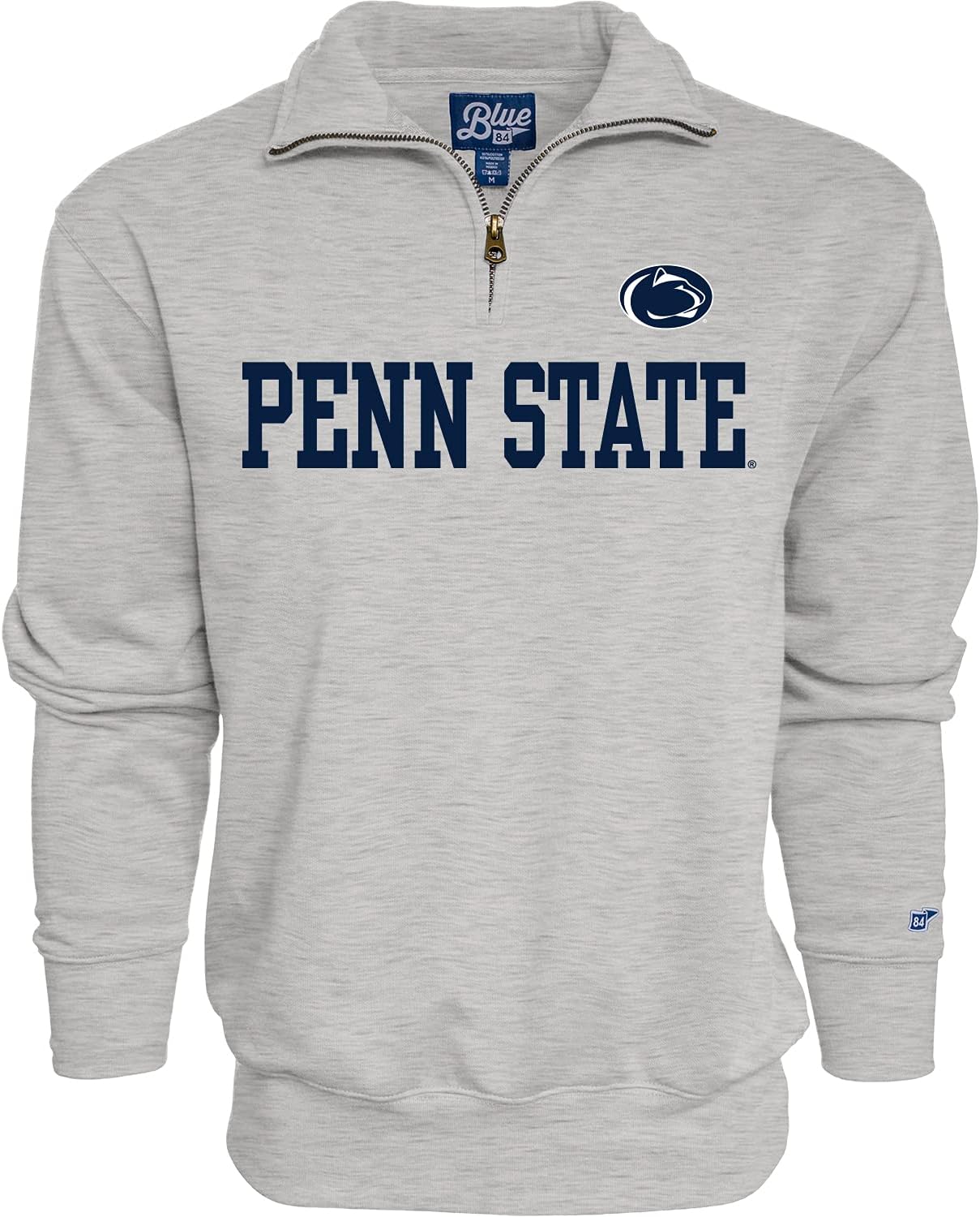 Blue 84 Men's Penn State Nittany Lions Quarter Zip Sweatshirt Grey, Grey, XX-Large