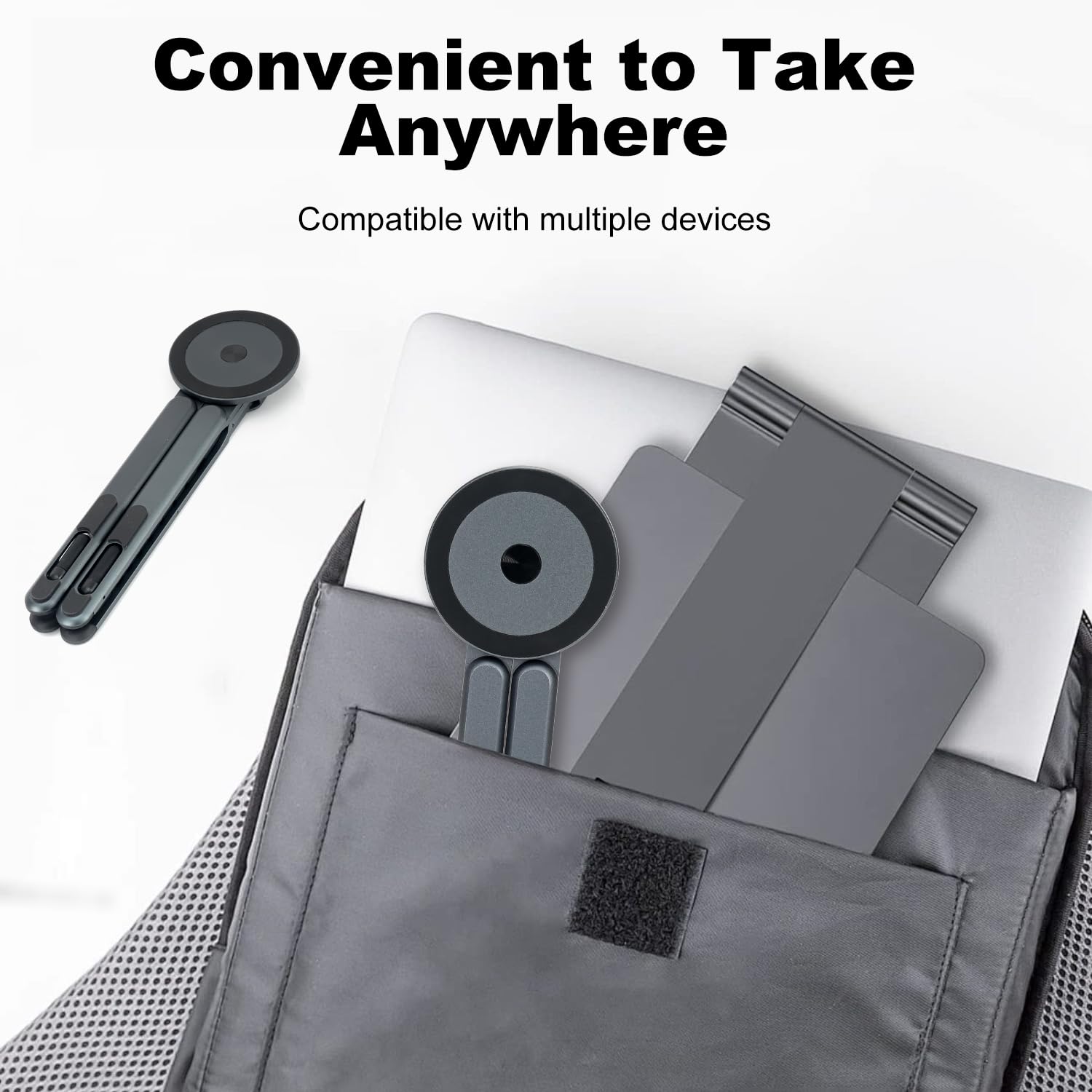 koolehaoda Soporte para Tableta y portátil de Aleación de Aluminio, 8 Ángulos Adjustable Múltiples Ángulos Soporte Portátil Plegable,Compatible con Portátiles, Tableta, Teléfono para MagSafe