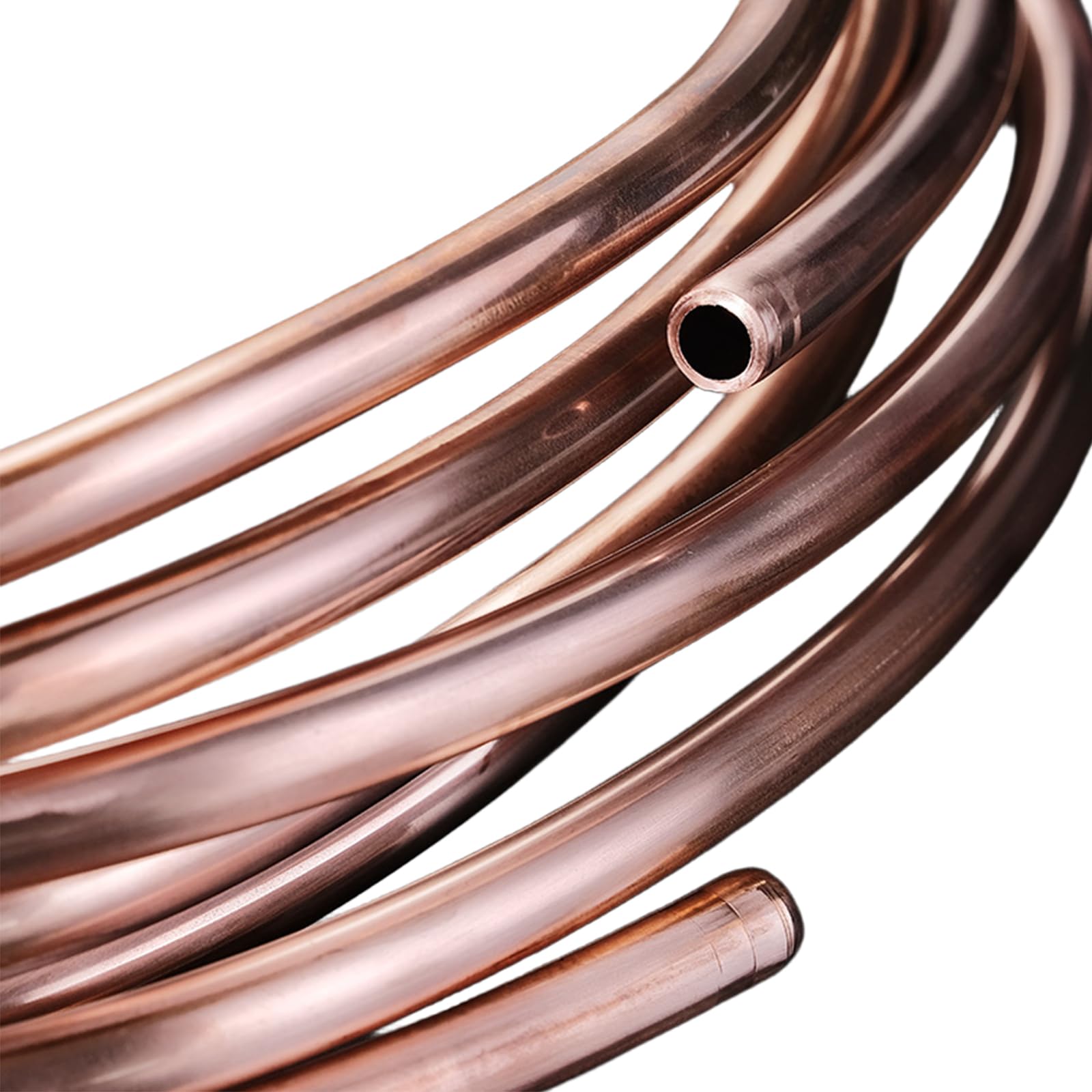 Tubo Cobre Blando En Bobina Tubo Cobre Hueco Flexible Resistente para Refrigeración Aire Acondicionado Fontanería HVAC Transferencia De Calor DIY Eléctrico,7mm*1mm*10m