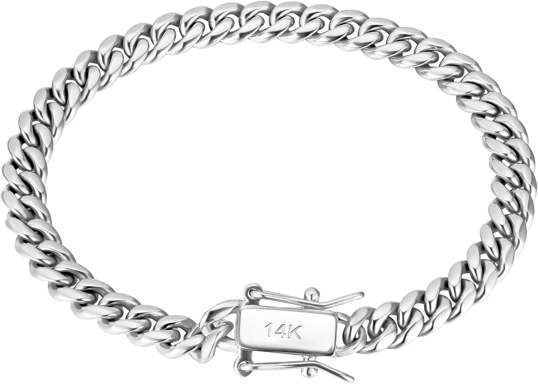 TRIPOD JEWELRYTRIPOD JEWELRY 4mm 6mm Miami Cuban Link Chain 14K REAL Gold Plated 316L Stainless Steel Solid Necklace Bracelet for Womens Mens(Double Safety Clasp, Custom Box and Pouch Packing, Christmas Gift)