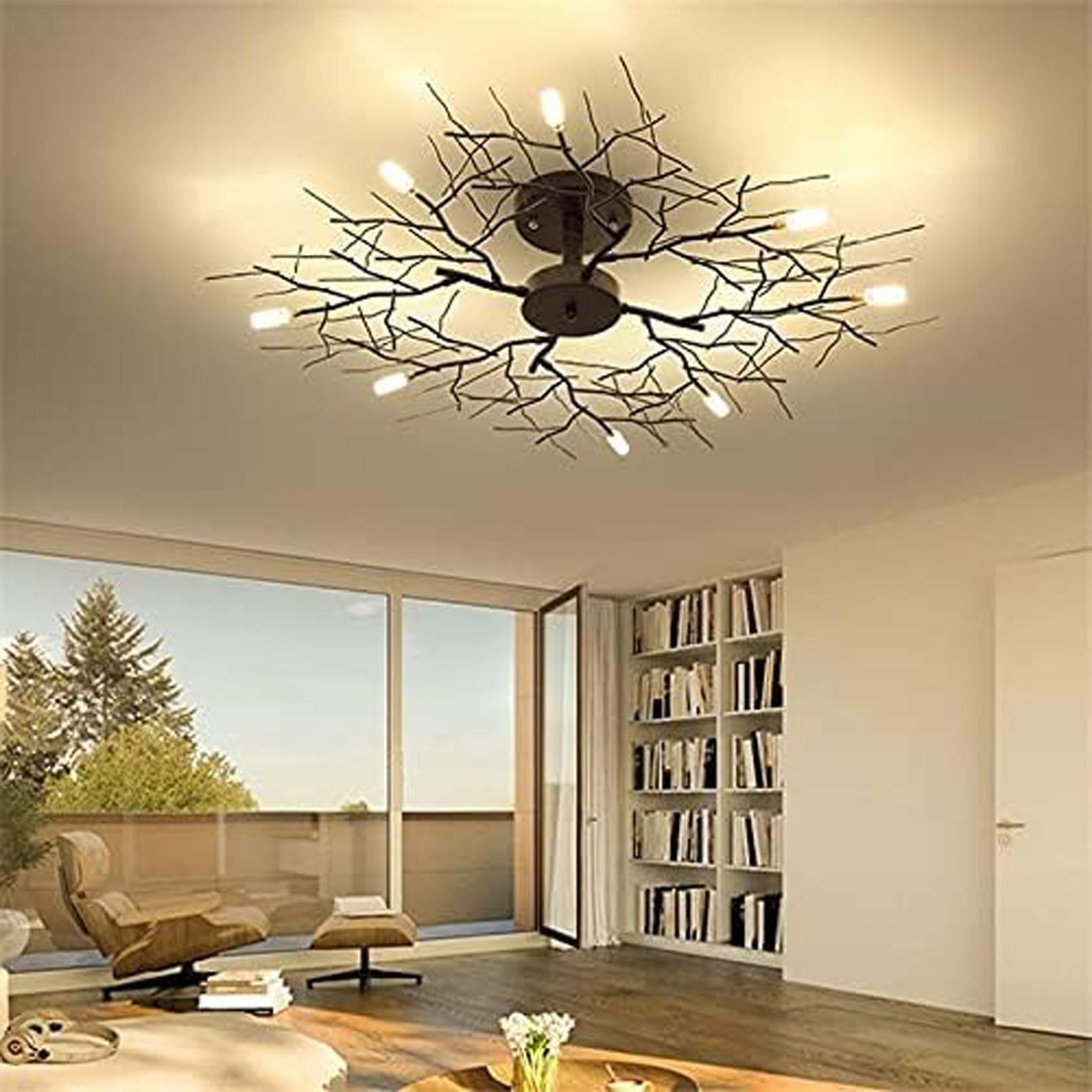 YUYI Modern Crystal Chandelier, 47" Gold Tree Branch Chandelier, 18-Light Round Chandeliers For Dining Room, Living Room, Foyer, Entryway, Kitchen, Bedroom, Luxury K9 Crystal Raindrop Light Fixture - View #4