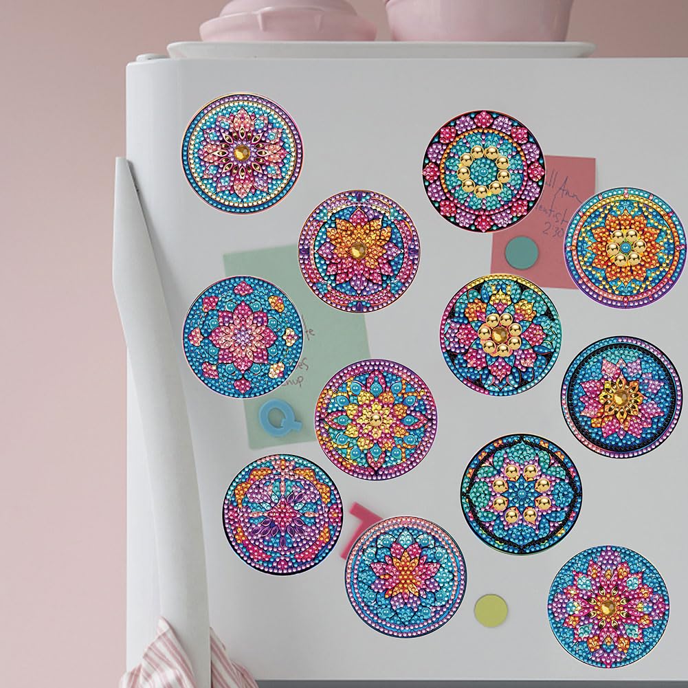 Berkin Arts 12 pezzi di magneti per frigorifero in vetro cristallo quadrato, forte magnetico, adesivi frigo Decora Arte Ispirata Illustrazioni Etichette adesive per planner su Etsy