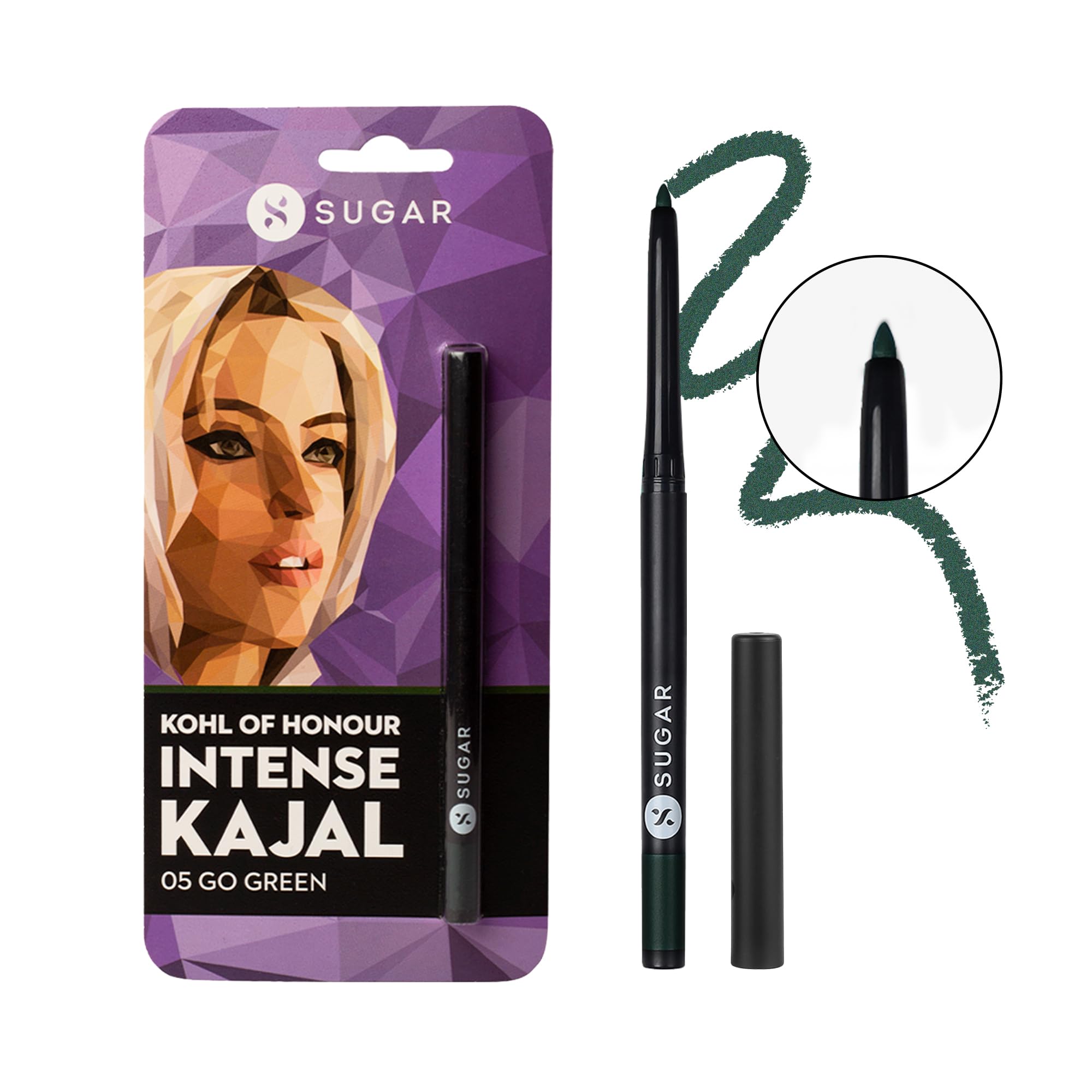 SUGAR Cosmetics Kohl Of Honour Intense Matte Kajal | Waterproof & Smudgeproof | Lasts upto 10hrs | 0.25gm - 05 Go Green
