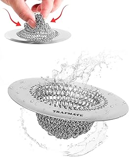 Sink Strainer, Flexible Chain Mesh Easy Clean Kitchen Sink Drain Strainer, Anti-Rust 304 Stainless Steel Sink Strainer, Sink Protectors Clog-Free Sink Catcher Strainer for Food Garbage Disposal