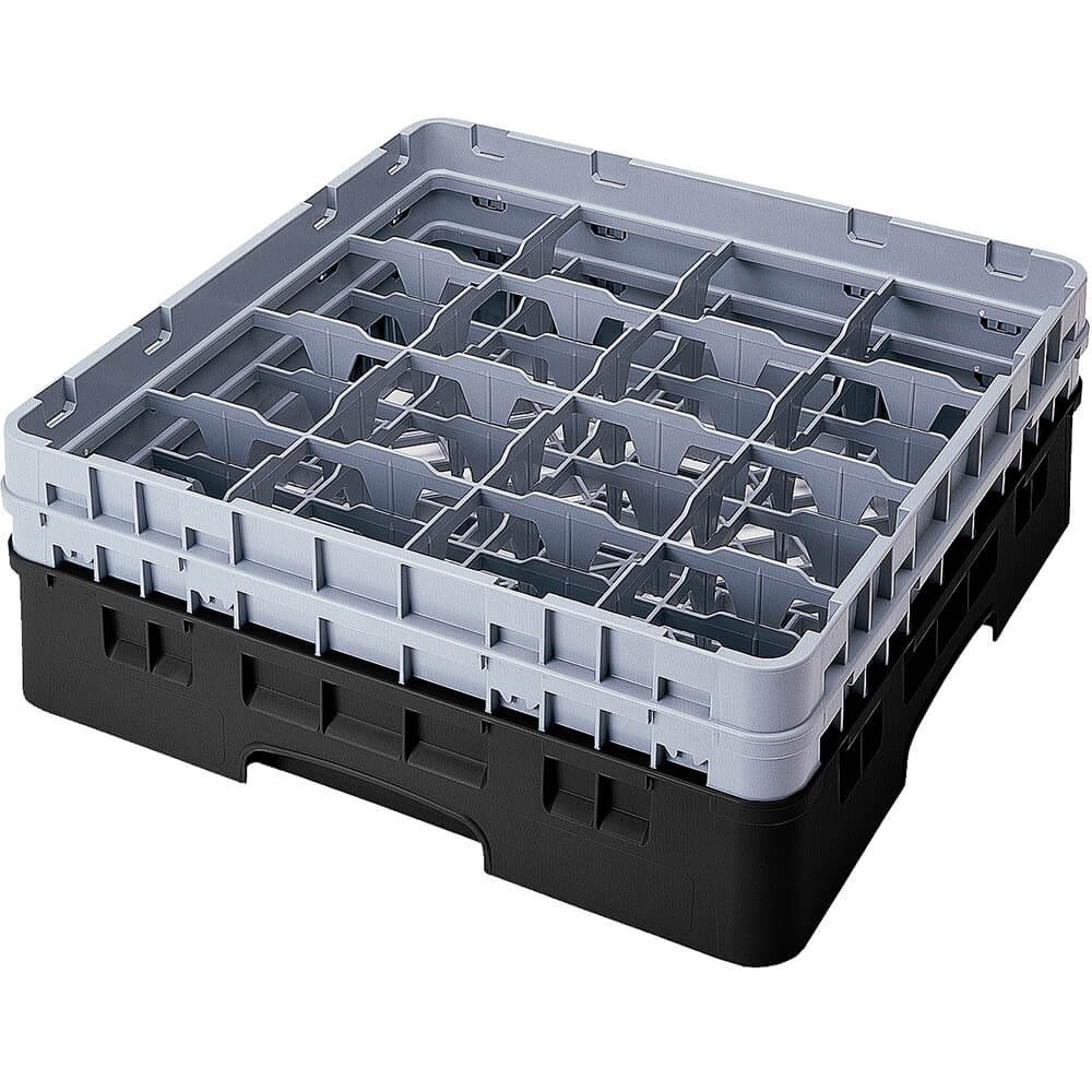 Cambro Camracks 9S638 Lot de 3 Racks en polypropylène pour Pieds et Verres de 14,9 cm de diamètre Noir Taille 1/1 9 Compartiments Hauteur 17,4 cm
