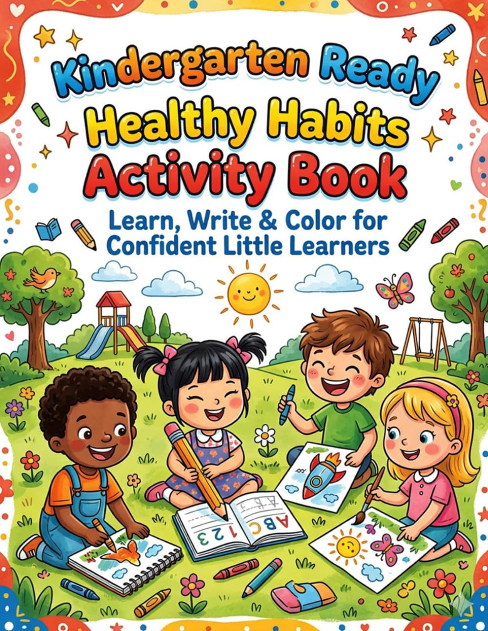 Kindergarten Ready Healthy Habits Activity Book: ABC Alphabet Coloring, Number Tracing & Healthy Habit Activities for Toddlers, Preschool & Kindergarten Kids Ages 3-5