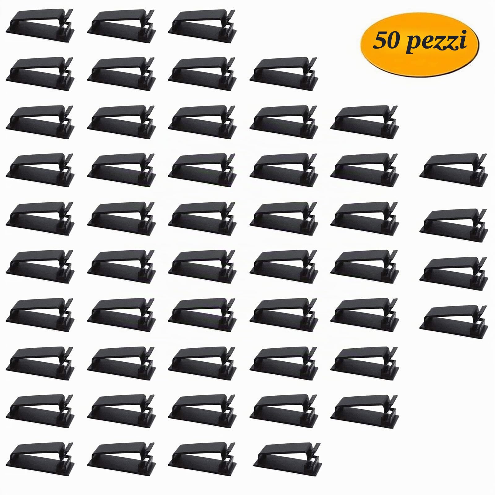 SOULWIT® 50 pezzi Autoadesivo Clip Cavo, Fermacavi Supporto Organizer la Gestione dei cavi per TV, PC, laptop, cavo Ethernet, scrivania, casa, ufficio