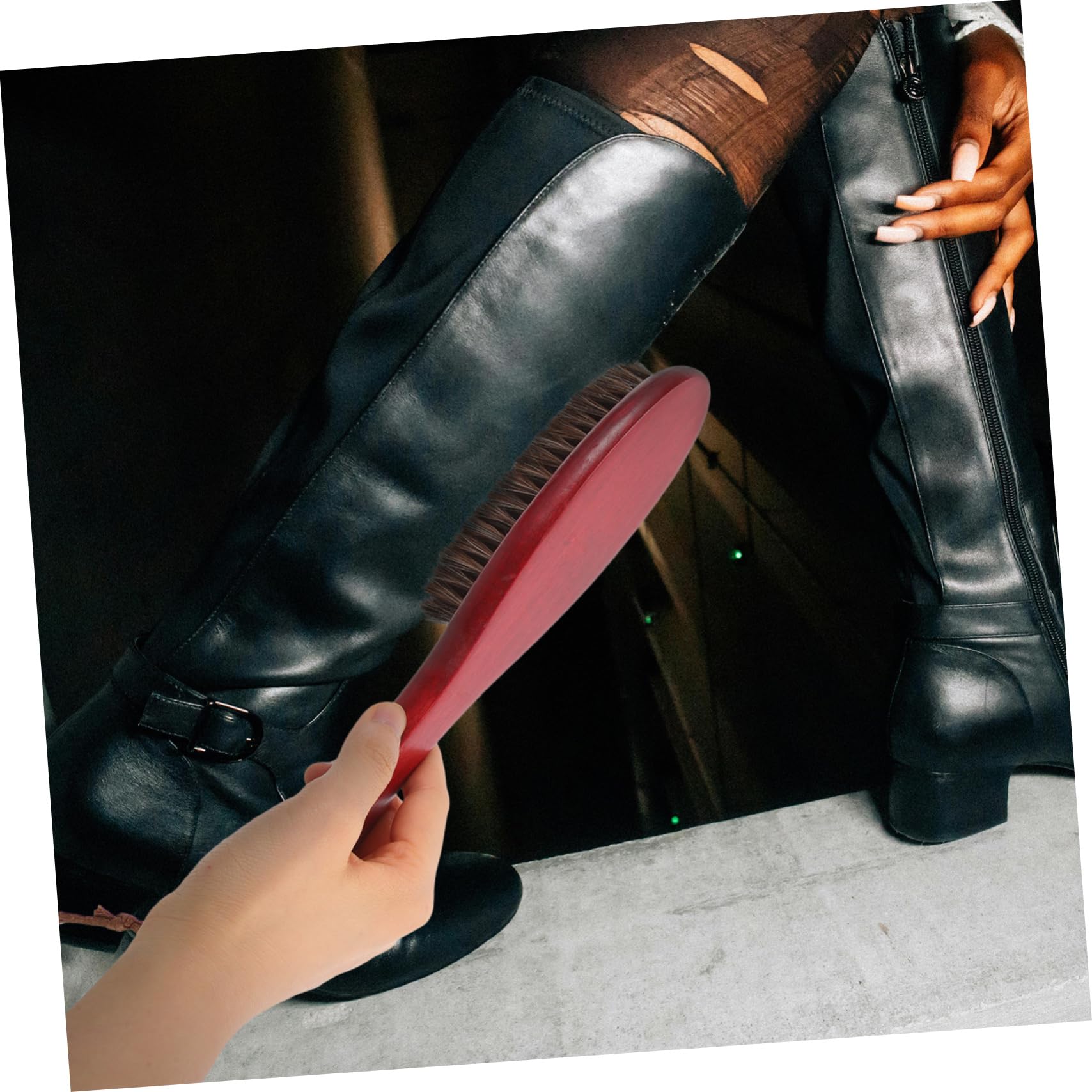 4piezas Brocha De Limpieza para Zapatos Haya Cerdas De Caballo Herramienta De Limpieza para y Ligera para Uso Diario