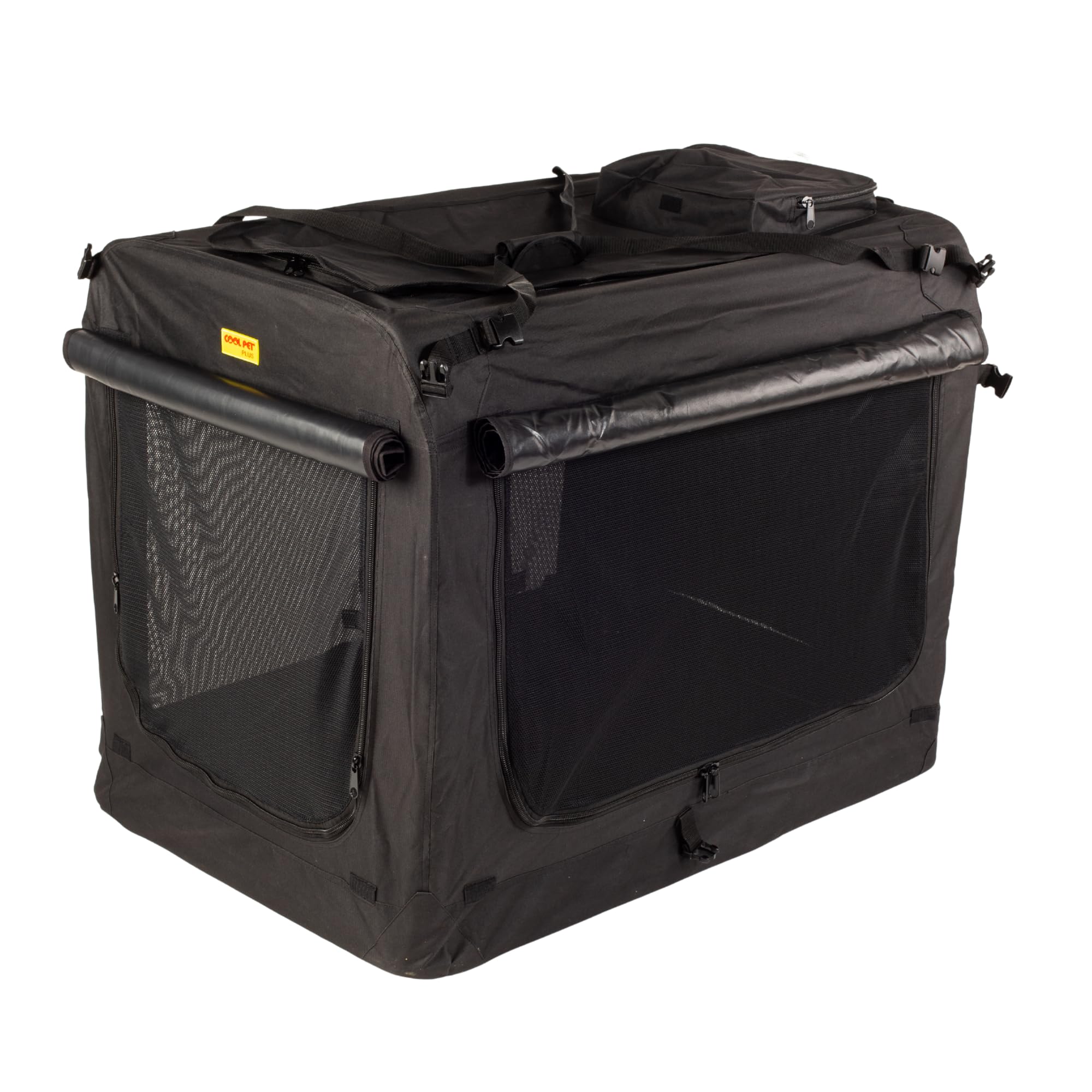 MaxiBox 140 * 90 * 110cm, Transportbox, COOL PET, Hundebox, Hundehütte, Hundekiste, Box für Hund (schwarz)