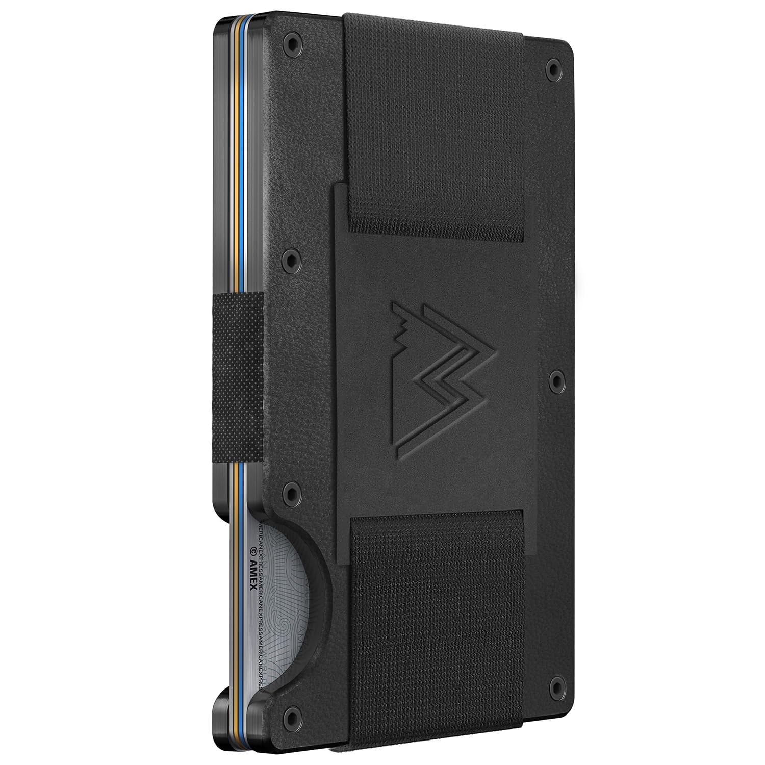 Mountain Voyage Co Minimalist Cash Strap Wallet - For Daily Use or Dress Events, Rugged Top Loading Carrier for Money, Credit, Gift Cards (Onyx Black)