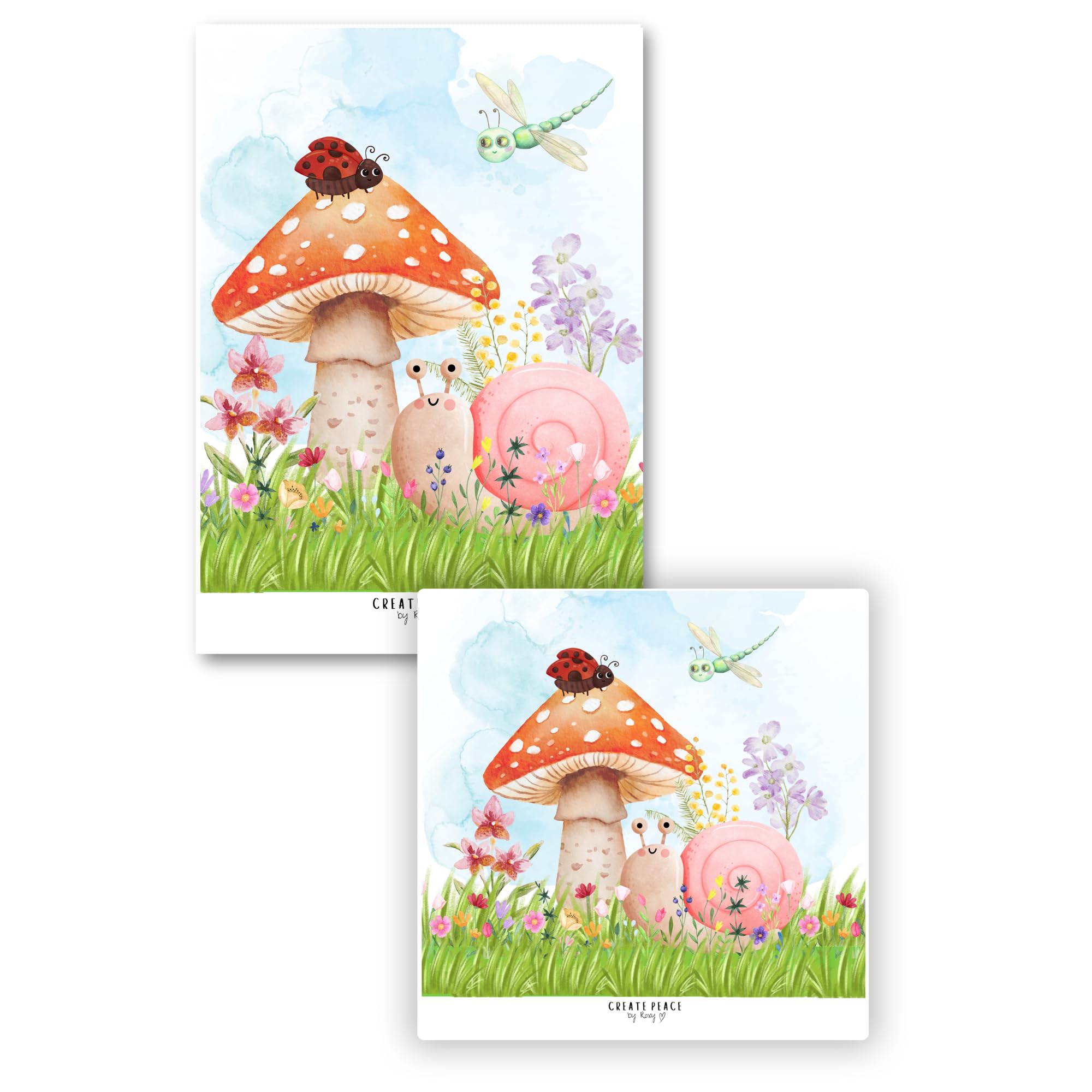 Set of 2 Laminated Colouring Book Page Protectors. Stops Bleed Through. Free Alcohol Cleaning Wipes Included! (Snail)