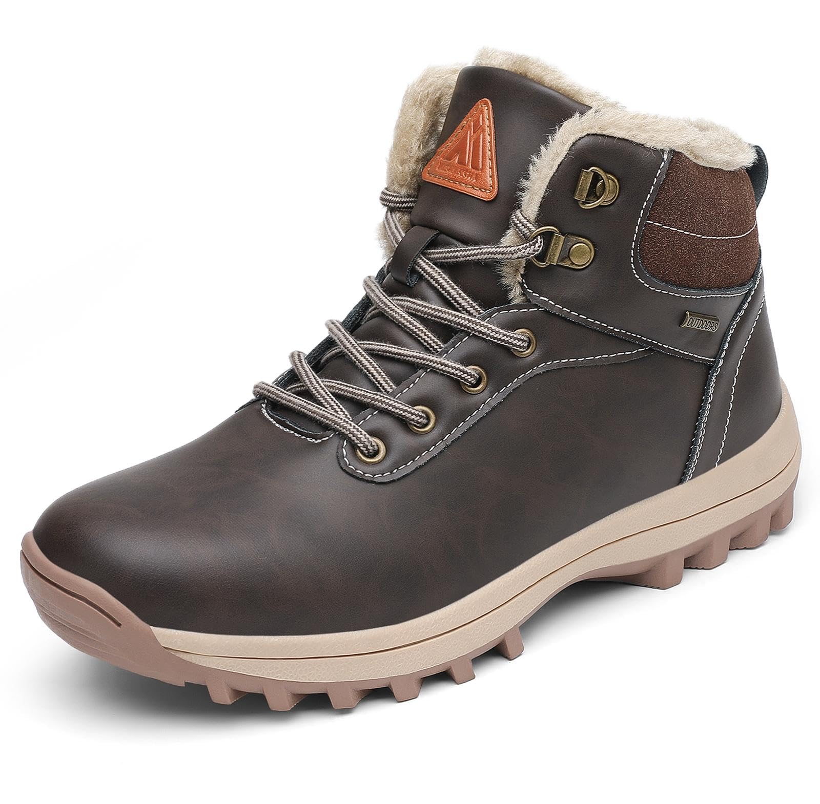 Mishansha Men's Waterproof Snow Boots, Insulated Winter Hiking Boots