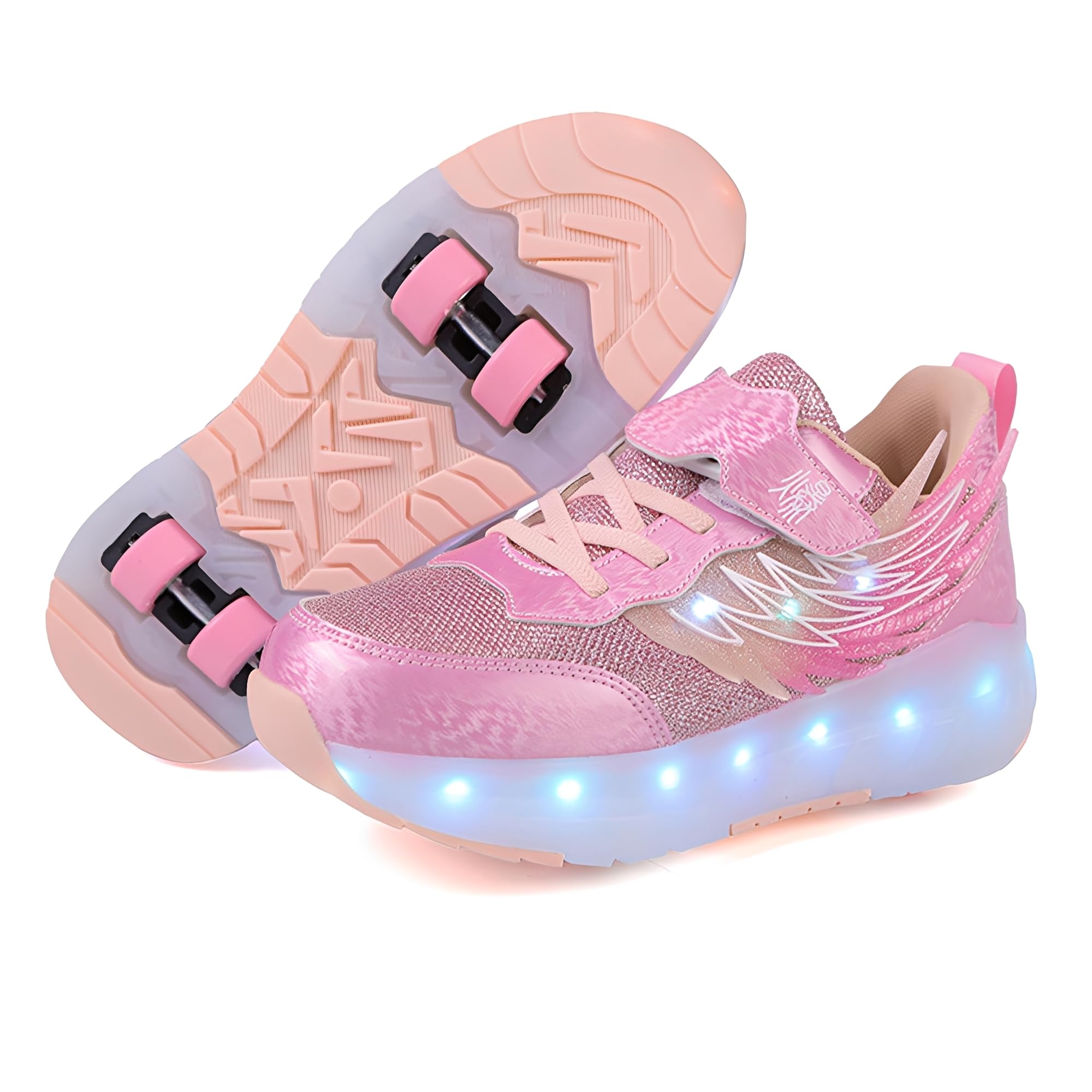 ENEN Zapatillas con Ruedas Niña Niños, Moda Transpirable Zapatos con Ruedas para Niñas Niño, 30-40 EU Zapatillas Patines, Verano Multifuncionales Bambas