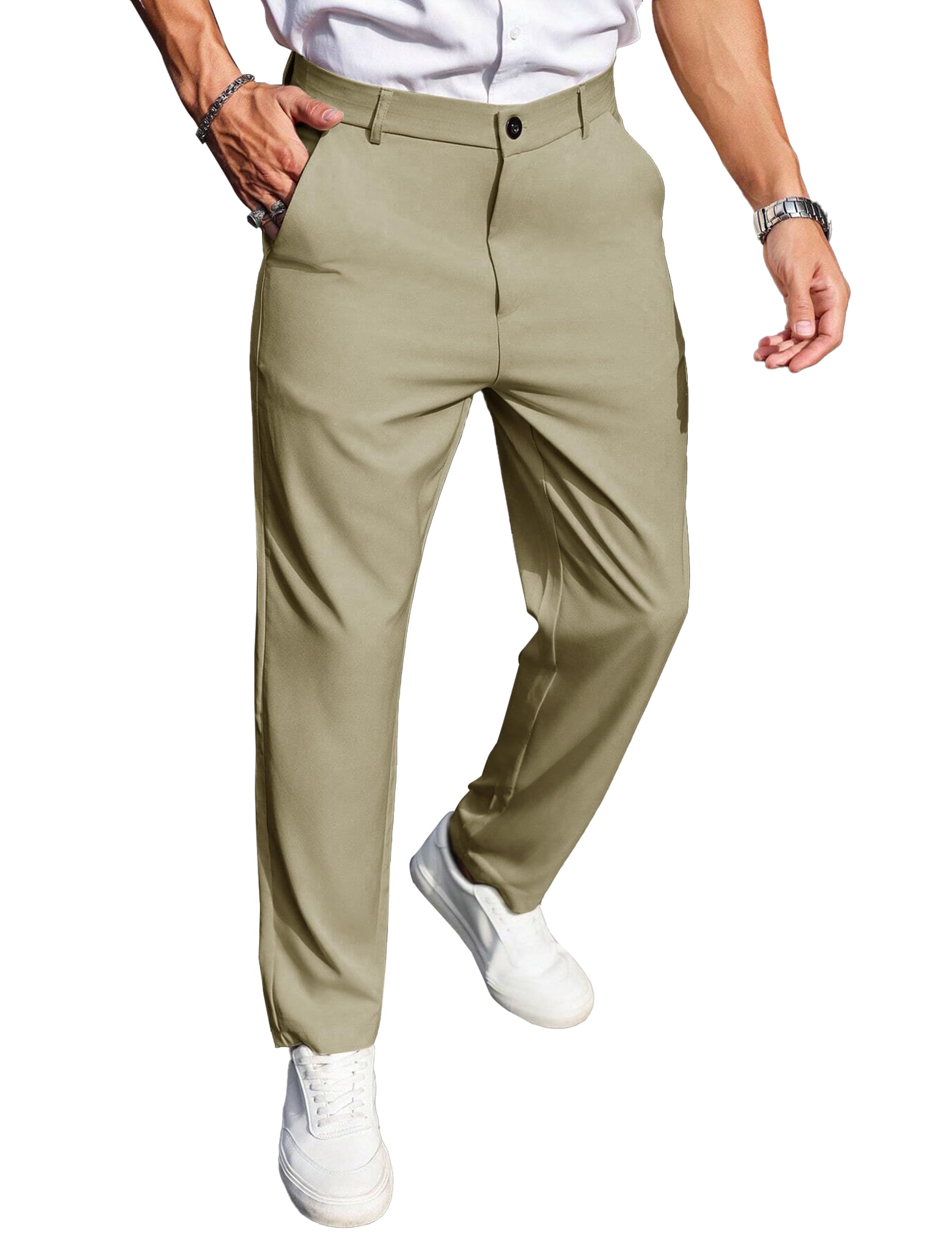 Men's Regular Fit Mid Rise Pants-image-29
