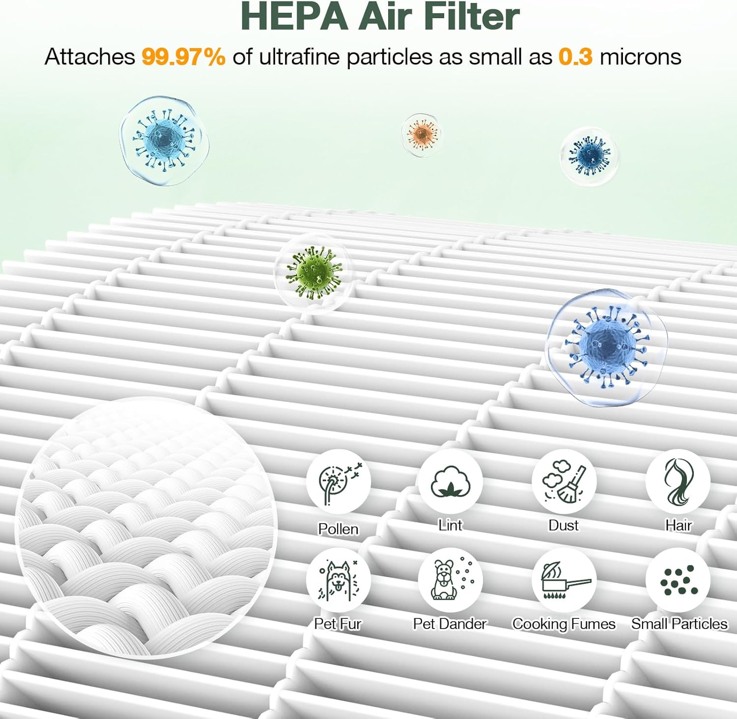 isinlive M05 B-D02L Replacement Filter, 2 Pack, White, Compatible with MOOKA M05/ MOOKA B-D02L/ KOIOS B-D02L/ VEWIOR B-D02U Air Purifiers, HEPA & Activated Carbon Filtration - Image 4