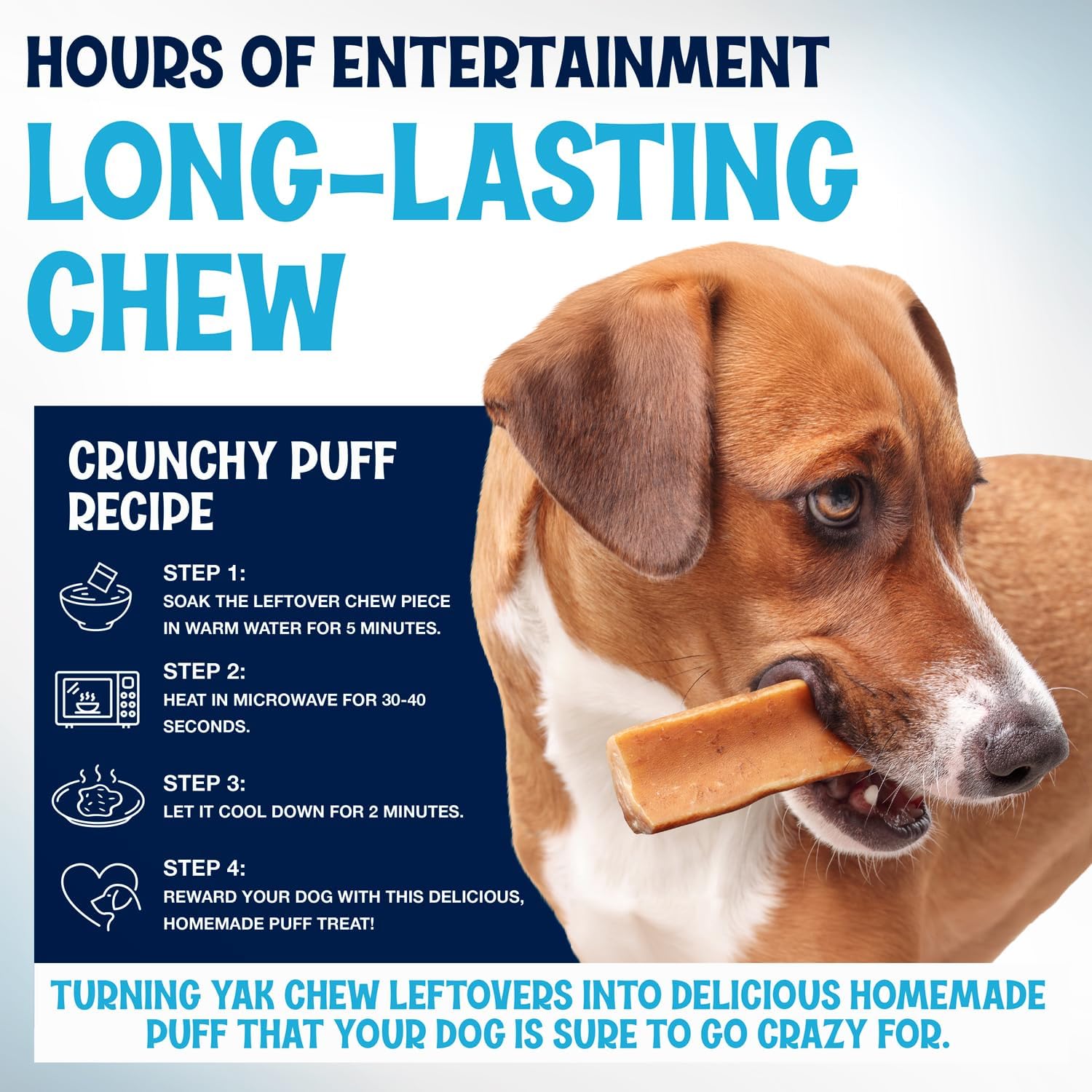 Himalayan Yak Cheese Chews - Natural Dog Bones - Yak Cheese Himalayan Dog Chews – Long Lasting Himalayan Dog Cheese Chew - Yak Chews for Large, Medium and Small Dogs (Large, 5 Pack)