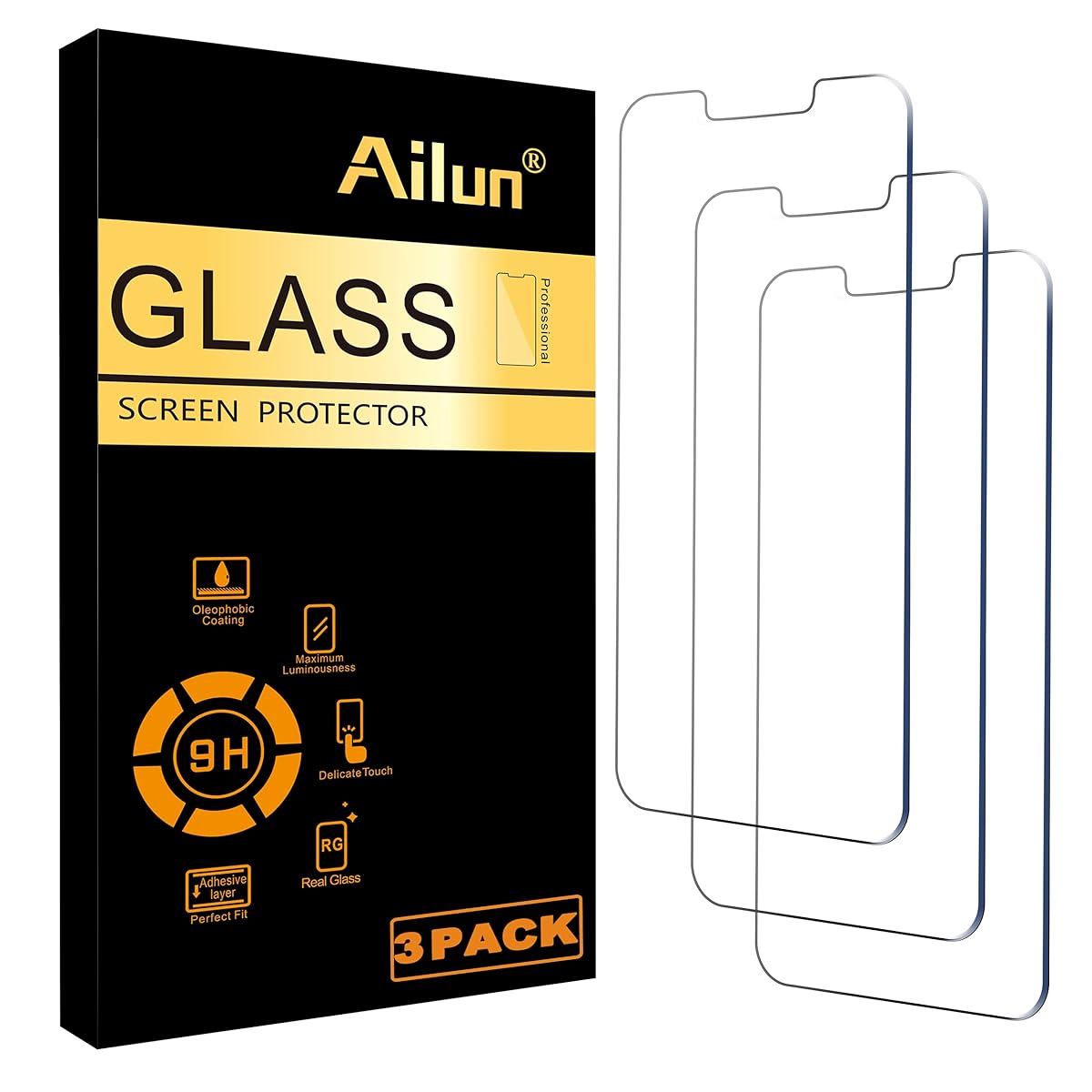 Ailun Screen Protector for iPhone 17e/16e/14/13 (3-Pack Tempered Glass)