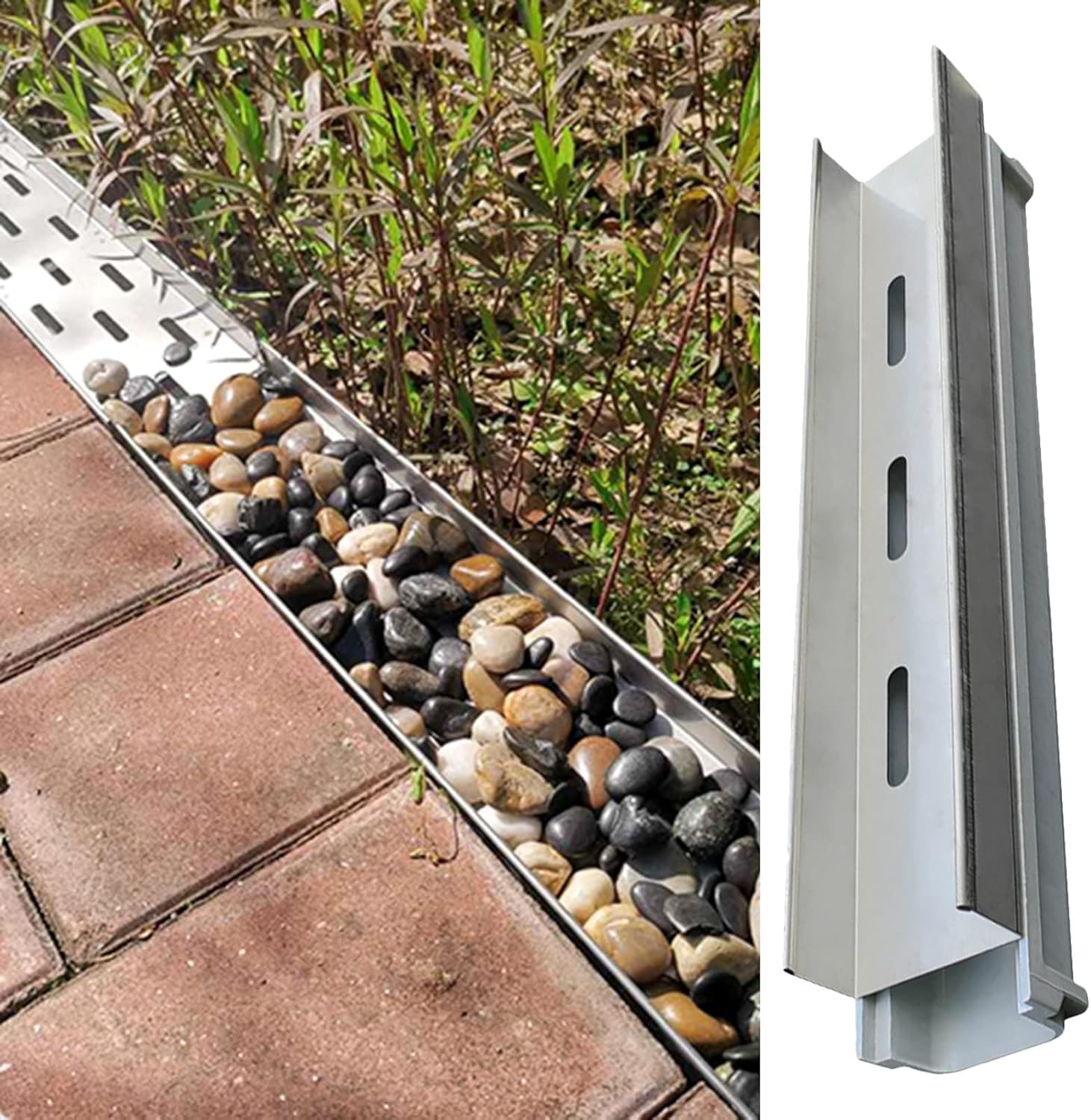 Drainage de tranchées en kit complet avec galets pour terrasse et piscine
