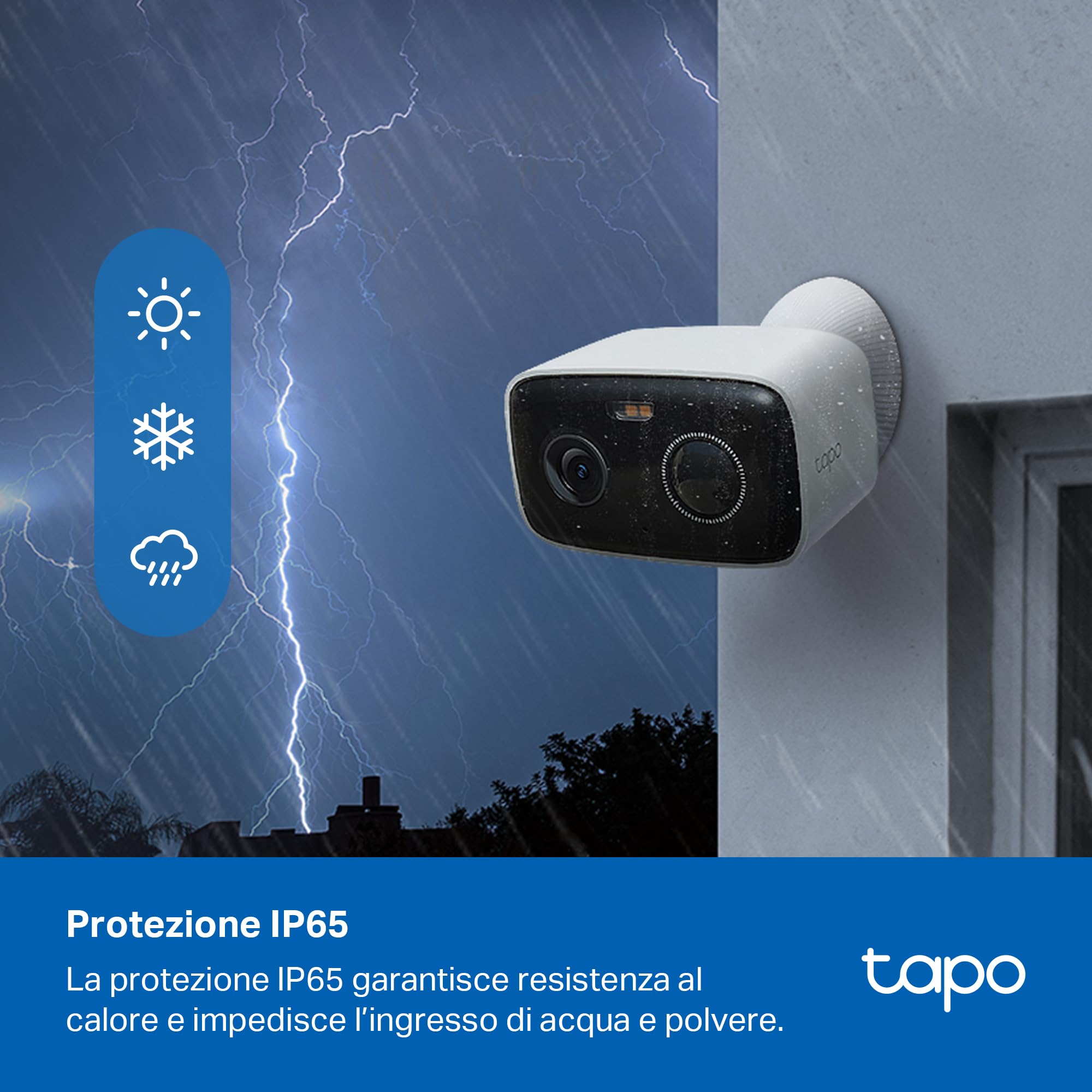 Tapo C400 Telecamera WiFi Esterno FHD senza Fili Batteria 5200mAh 180 Giorni IP65
