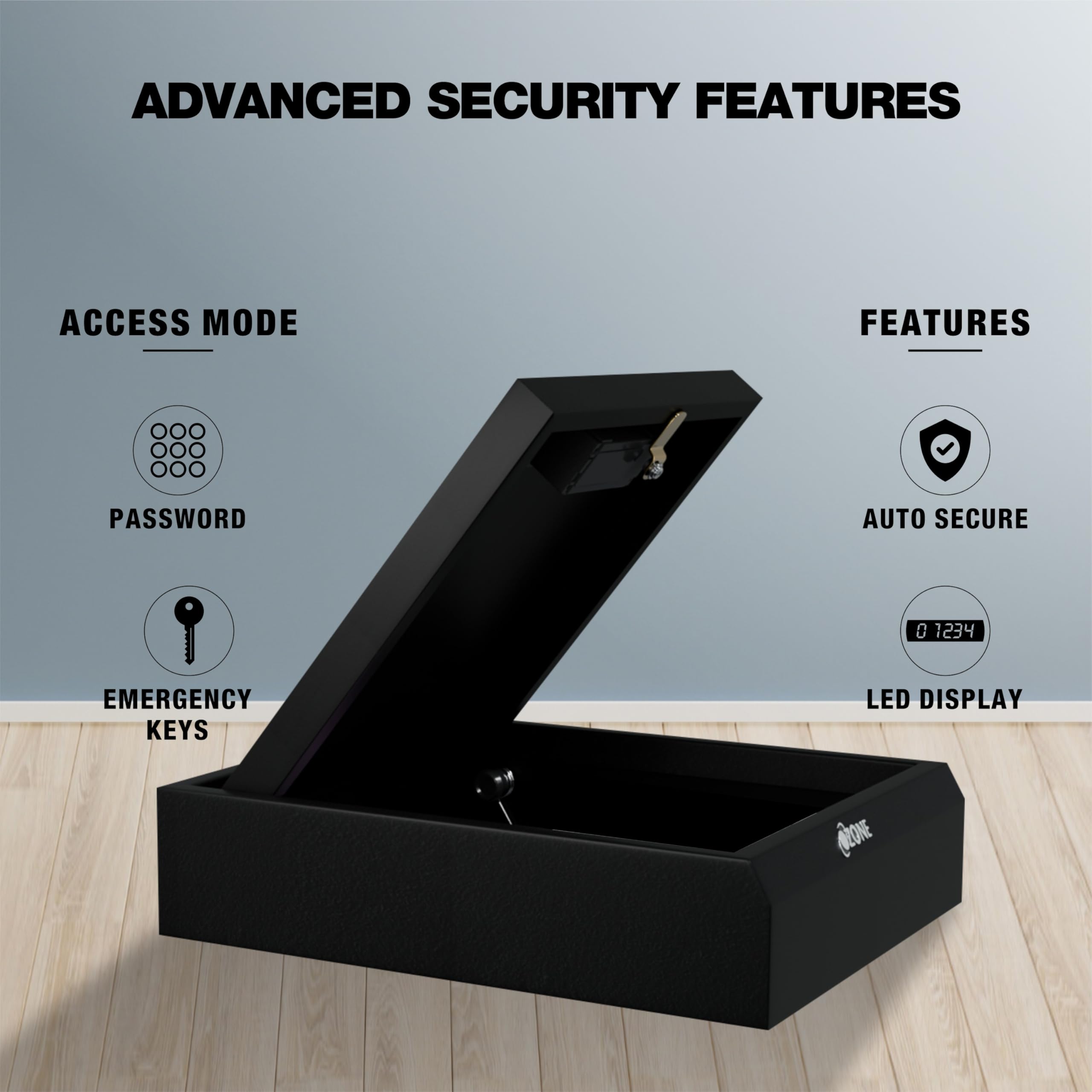 Ozone 2.28 Litres Digital Safe Locker for Home & Office โ Digital Lock, 1-Way Unlocking (Password), Size: 60H x 190W x 275D mm, Weight: 1.75kg, 2-Year Warranty