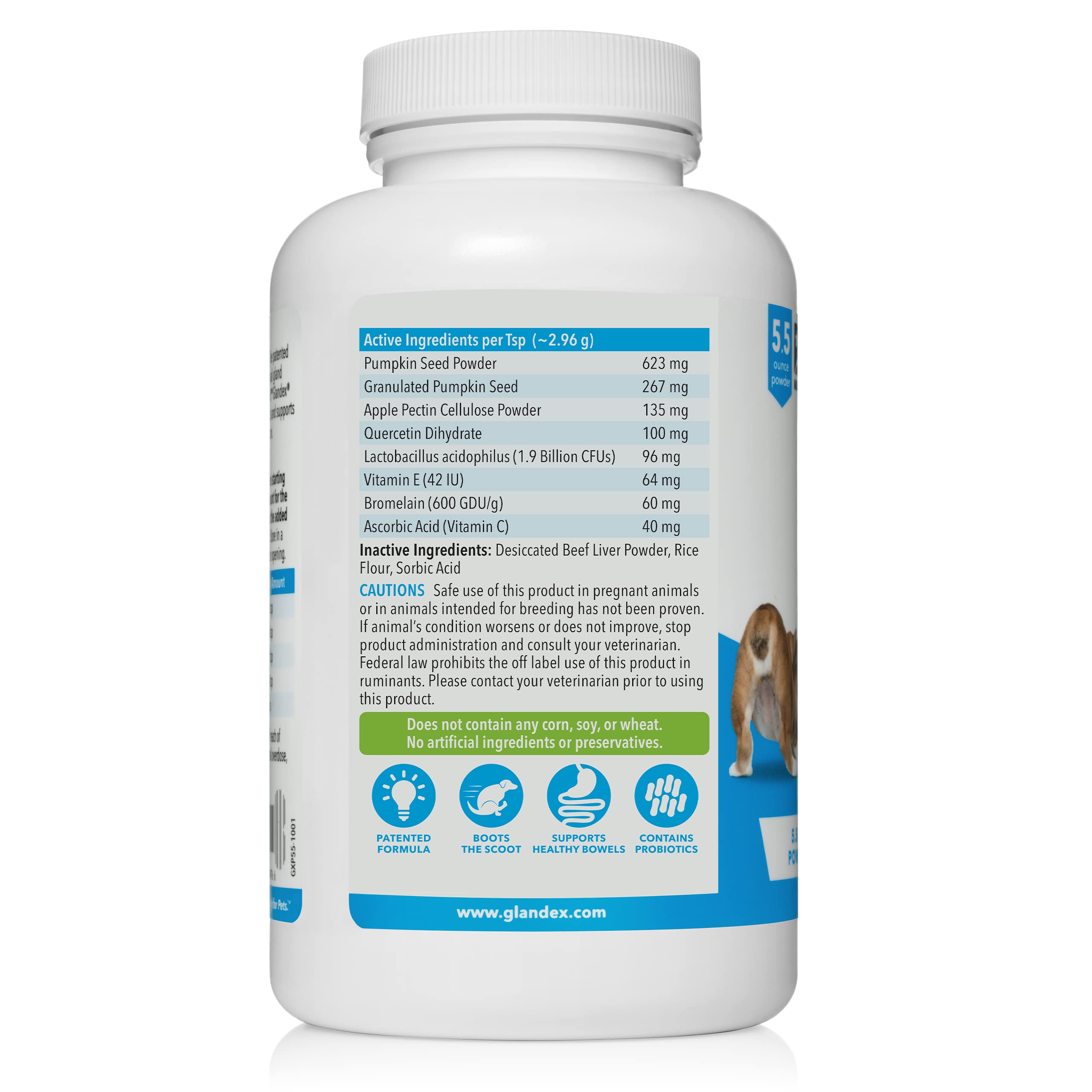 Buy Glandex Dog Fiber Supplement Powder for Anal Glands with Pumpkin
