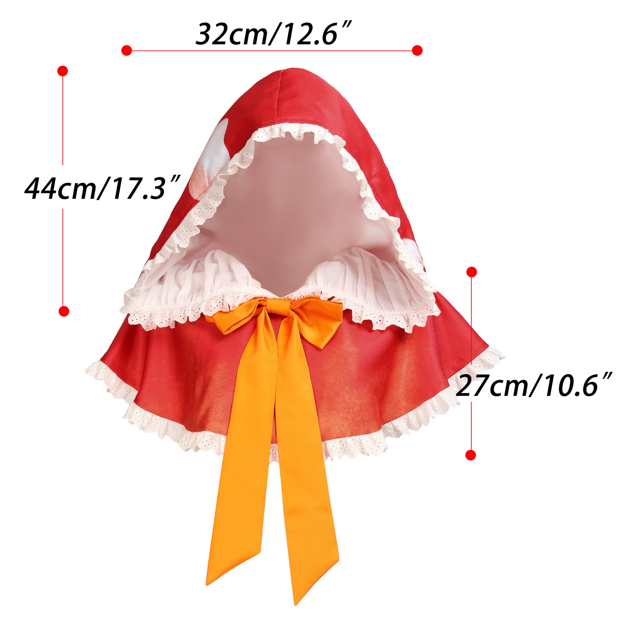 DAZCOS Women‘s Red Mushroom Hat Cowl Cosplay Spotted Cap Hood Costume Christmas Halloween Accessories ? (Red)