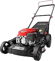 AMERISUN 21-Inch 3-in-1 Push Gas Lawn Mower, 144cc OHV Engine, Mulch Bag Side Discharge, 6 Heights, 1.4 Bu Grass Catcher