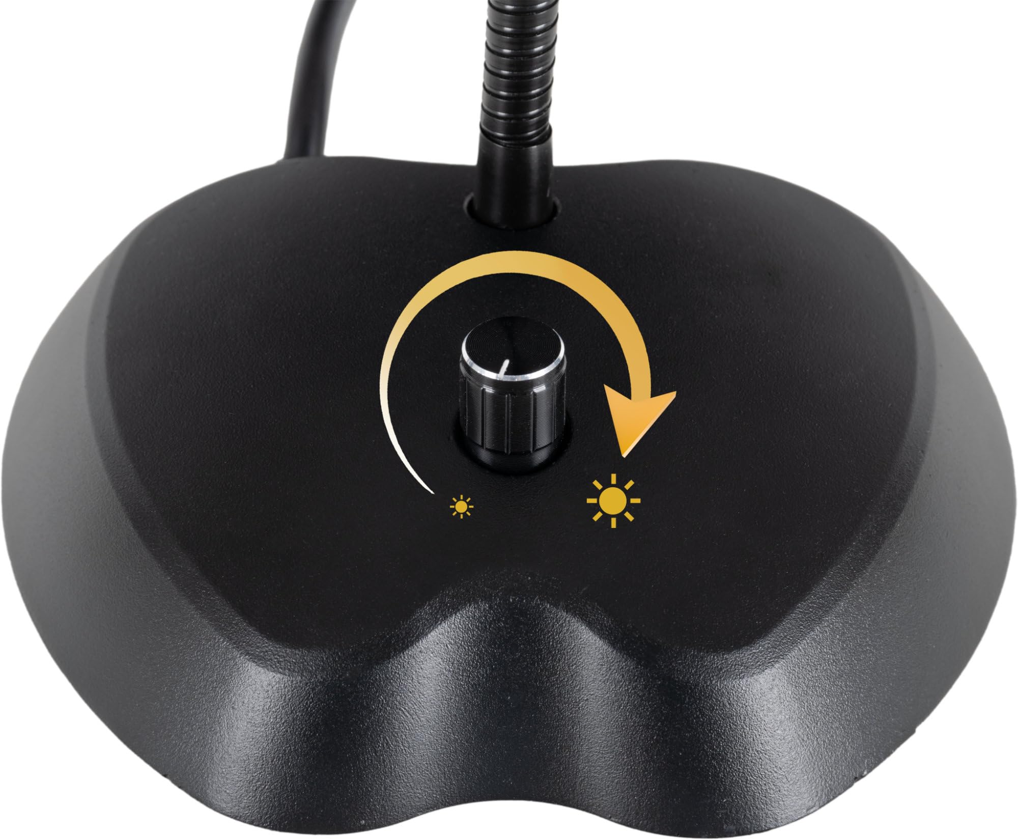 Classic Cantabile 12220 Lampada da Pianoforte Dimmerabile Bianca - 36 LED luminose - Collo d'oca lungo 38 cm - Porta di ricarica USB integrato per smartphone o tablet - Nero