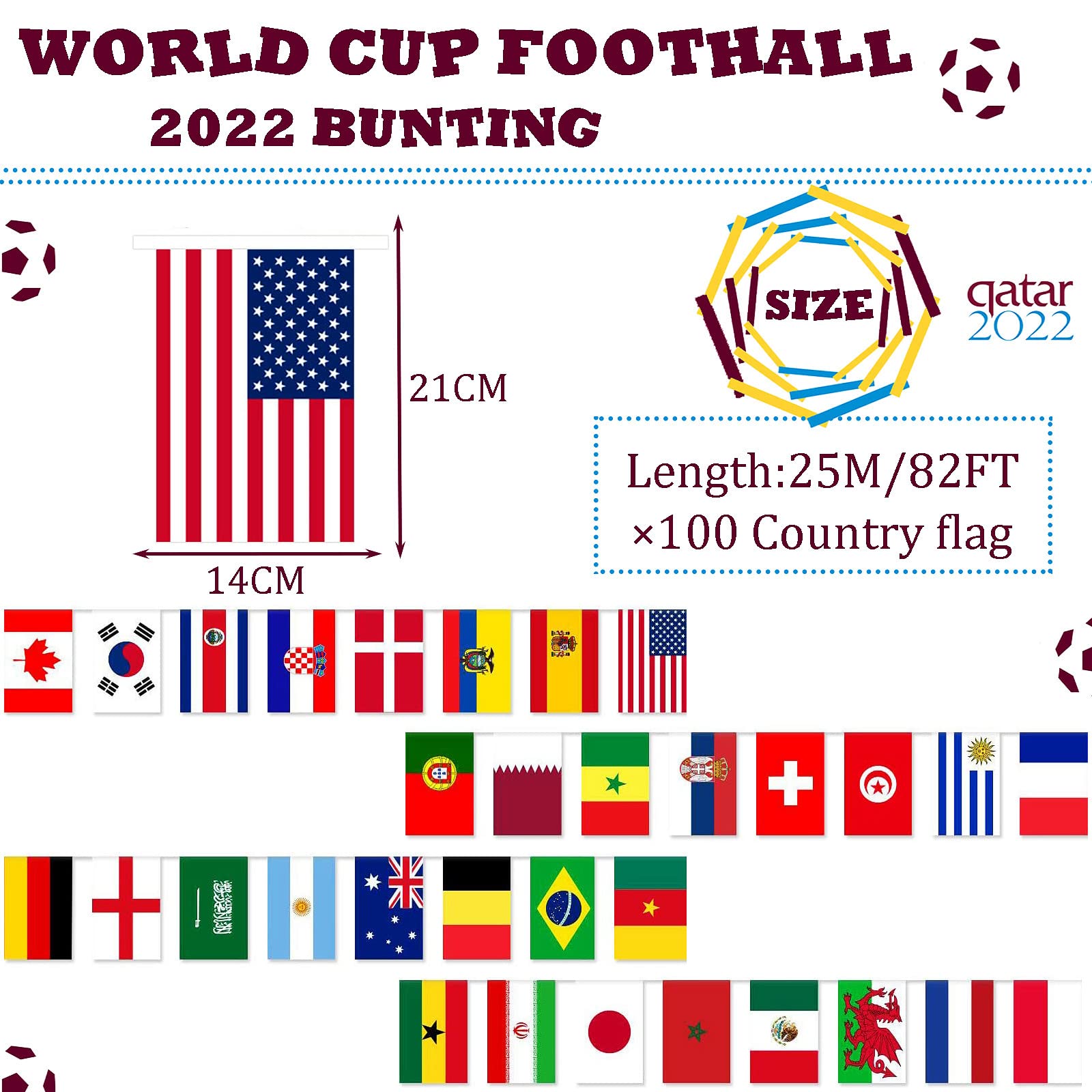 International String Bunting Banner - 10M World Flags with 32 Countries for Commonwealth Games Olympics and Parties in Gardens and Bars - Image 2