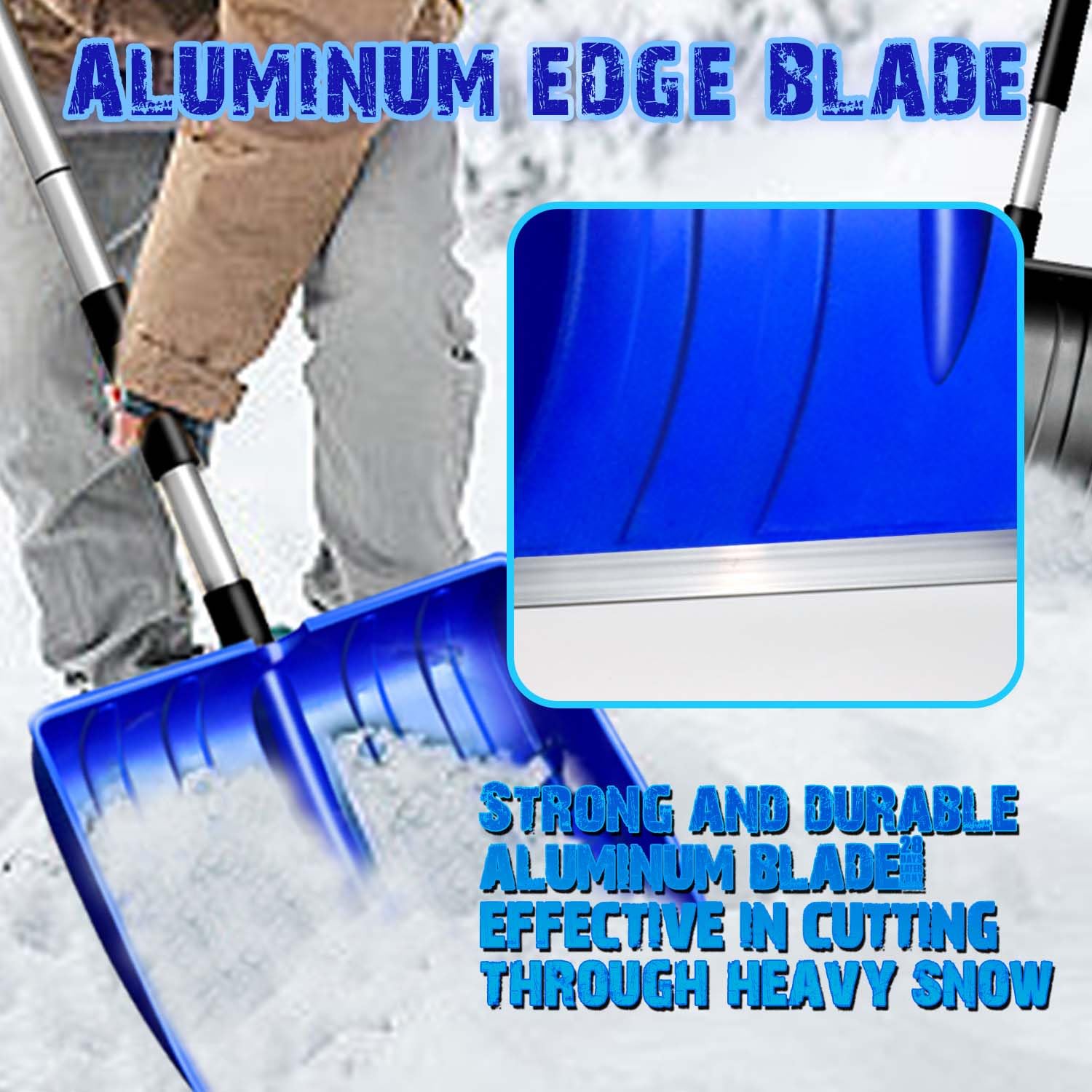 Pelle à neige de grande capacité avec poignée ergonomique - Outil de déneigement amovible léger et portable pour jardin, camping, extérieur, urgence, bonhomme de neige - Noir