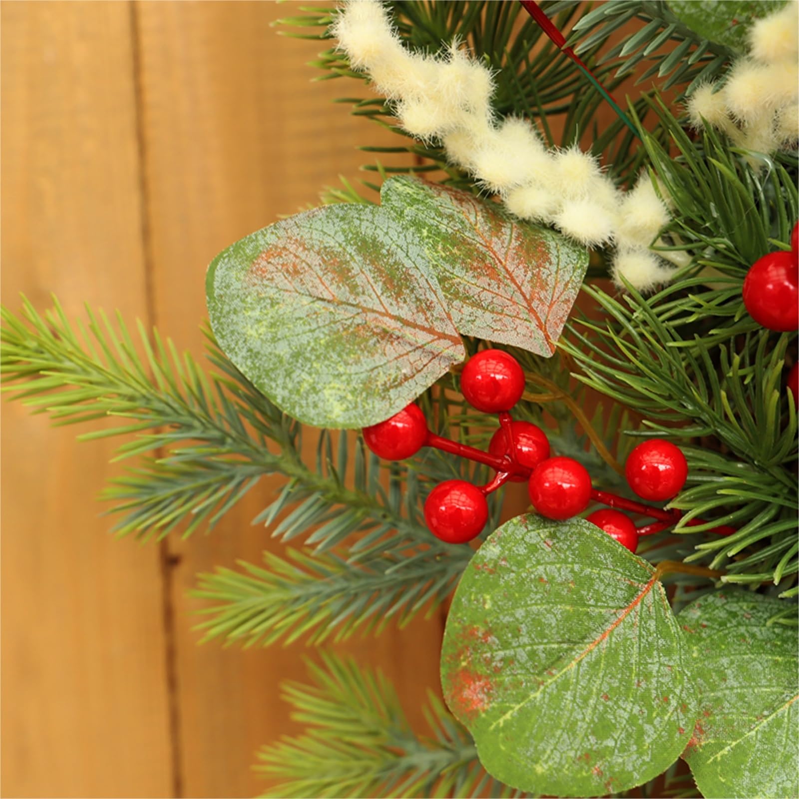 Winterkranz Dekokranz Künstlicher Eukalyptus-Weihnachtskranz for Die Haustür, Frühling, Sommer, Ganzes Jahr Adventskranz Christbaumschmuck