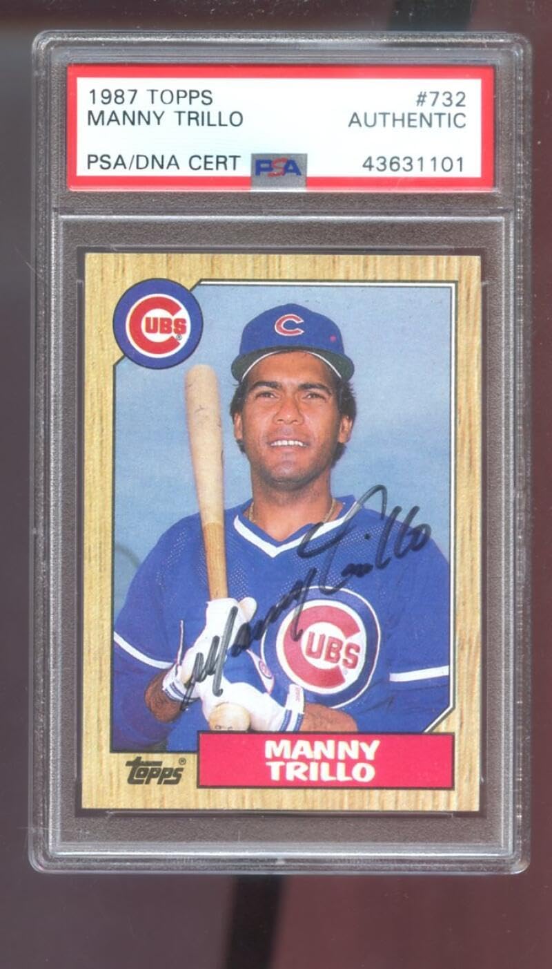 1987 Topps #732 Manny Trillo AUTO SIGNED Autograph Autographed Card PSA PSA/DNA Baseball MLB COA Chicago Cubs