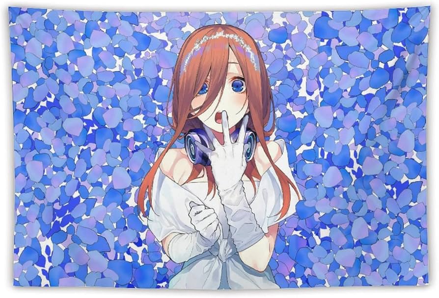Amazon.co.jp: 五等分の花嫁 中野三玖 タペストリー 写真の背景ライブ