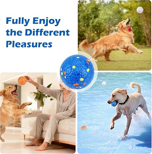 Miniatura 5 de E-TPU - Pelotas para perros, paquete de 2 pelotas de tenis interactivas alternativas para masticadores agresivos, juguetes masticables