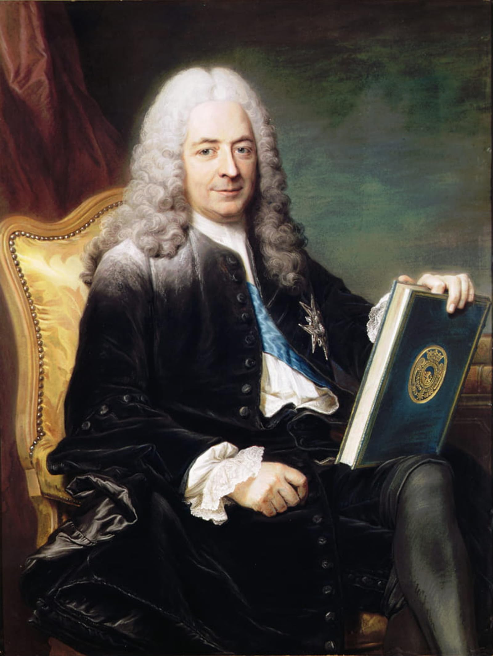 ARTXLXXBN Famous Print Painting Colorful Art Print Portrait of Philibert Orry Comte De Vignory by Maurice Quentin De La Tour Canvas Art Decorations for Home Decor 60x90cm