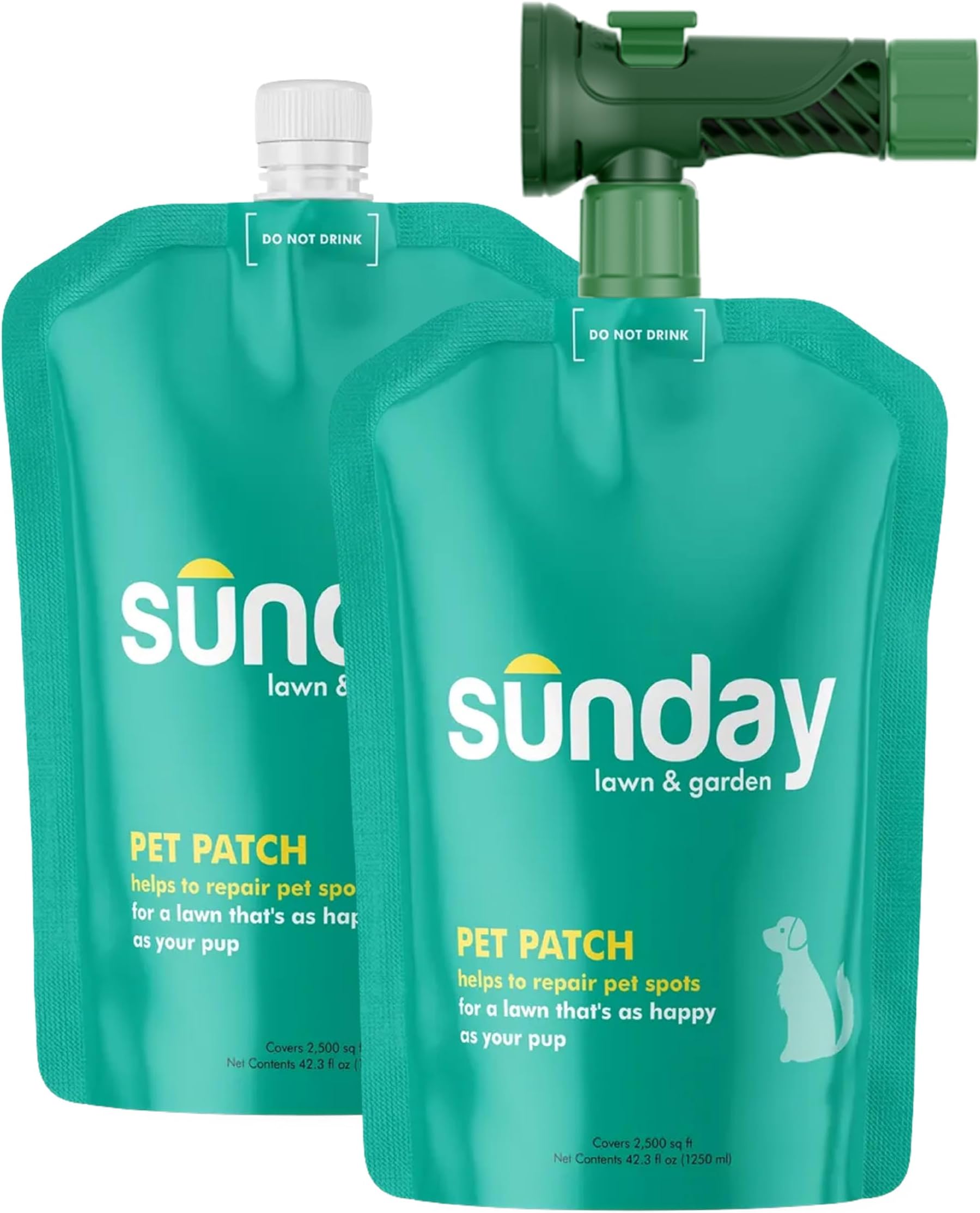 Pet Patch - Lawn Spots Repair - Repair & Prevent Grass Pet Spots - Easy Hose-On Formula - Covers Up to 2,500 sq ft - 2 Pack - 42 Fl Oz