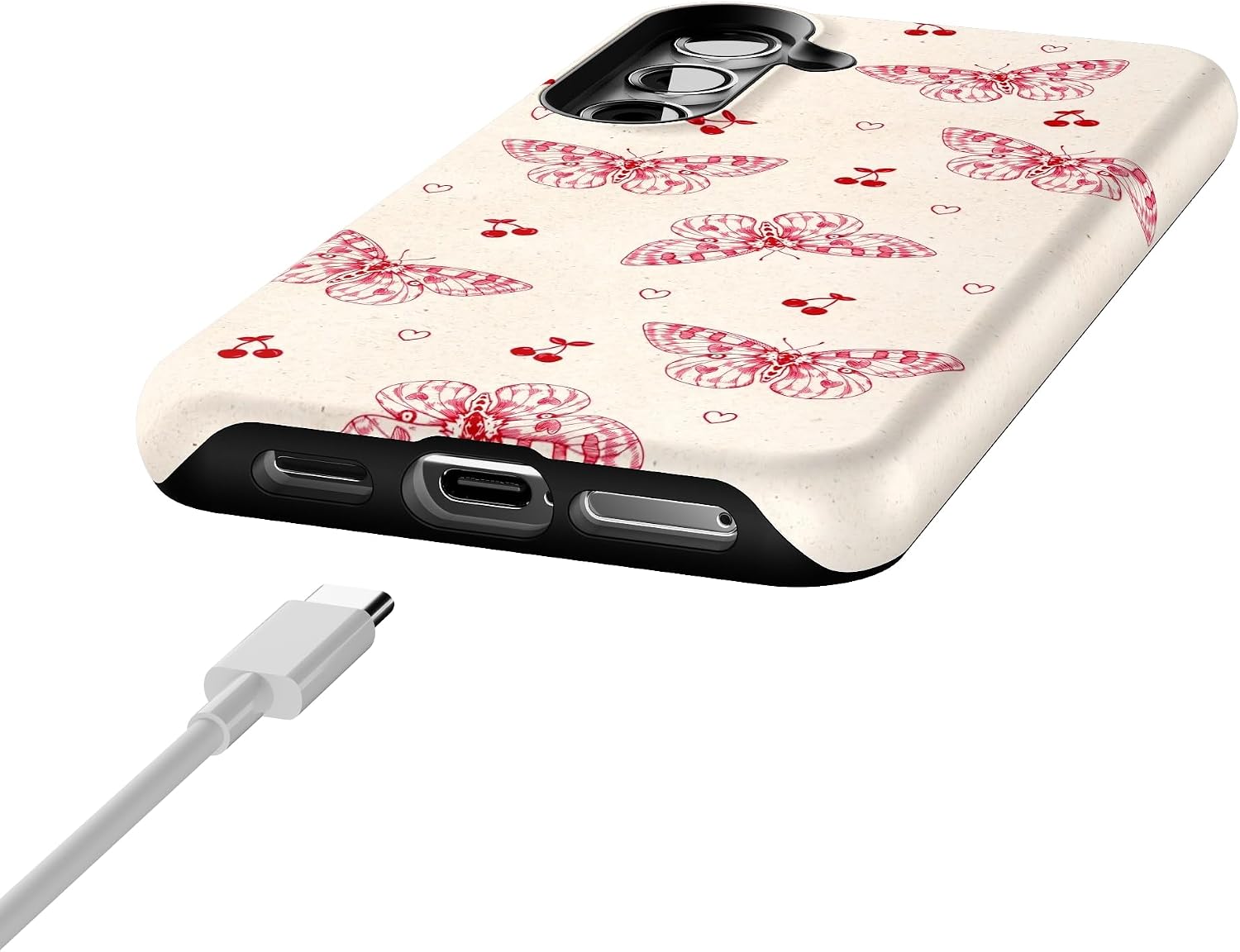 Casely Galaxy S24 Case | Heart Flutters | Butterfly | Essential Slim Dual-Layer Protective Design